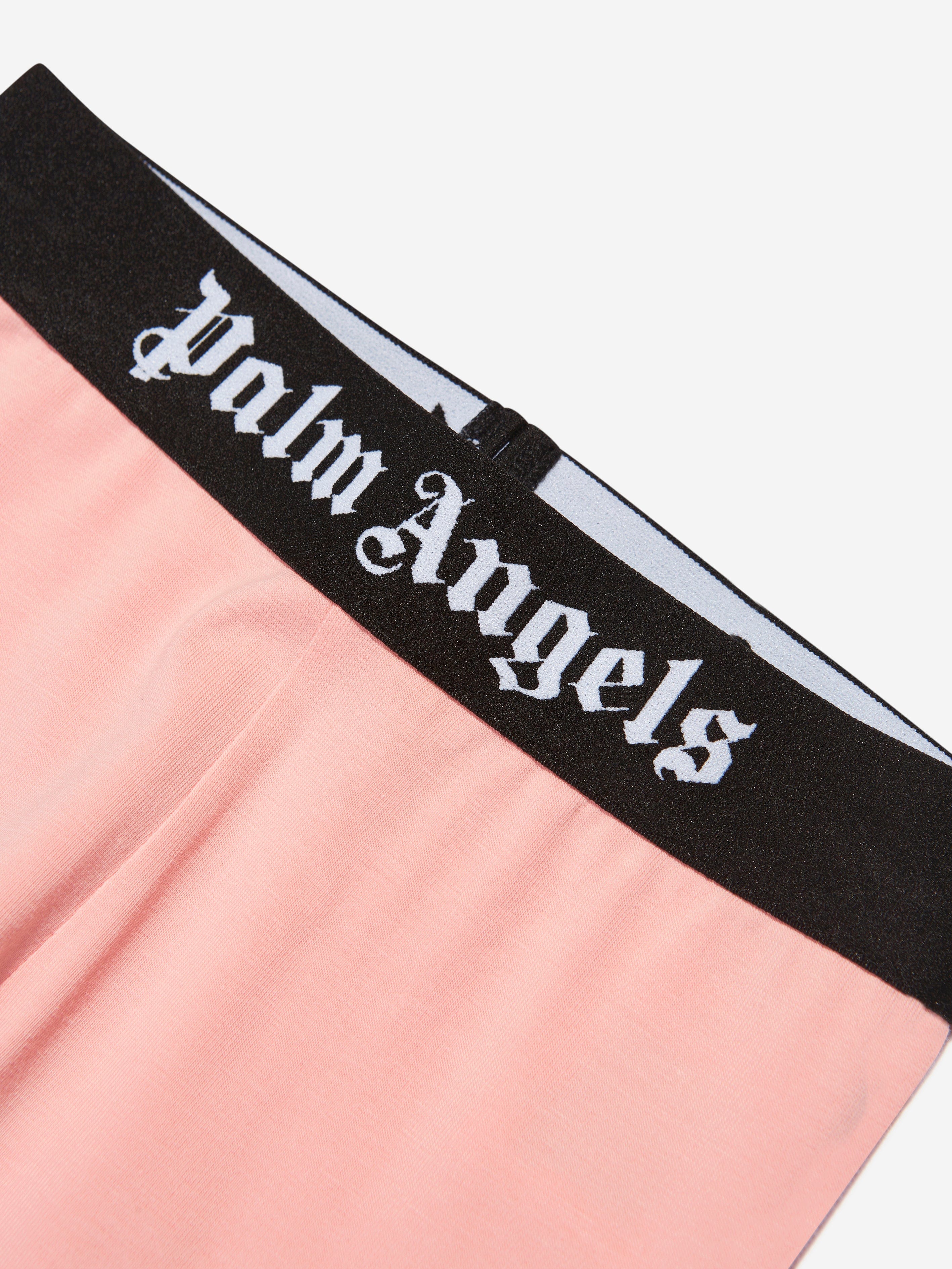 Palm Angels Girls Waistband Logo Leggings in Pink