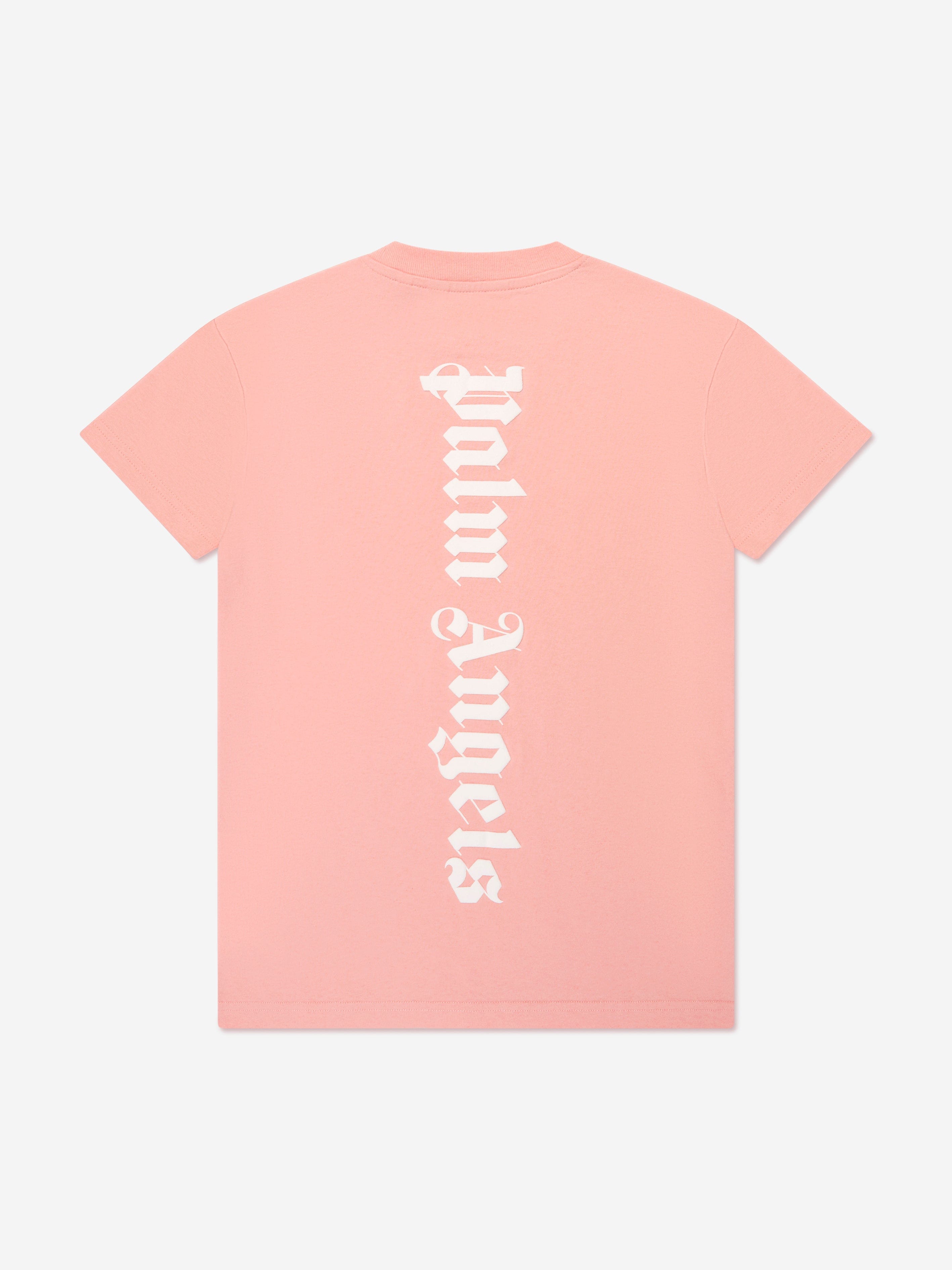 Palm Angels Girls Classic Logo T-Shirt Dress in Pink