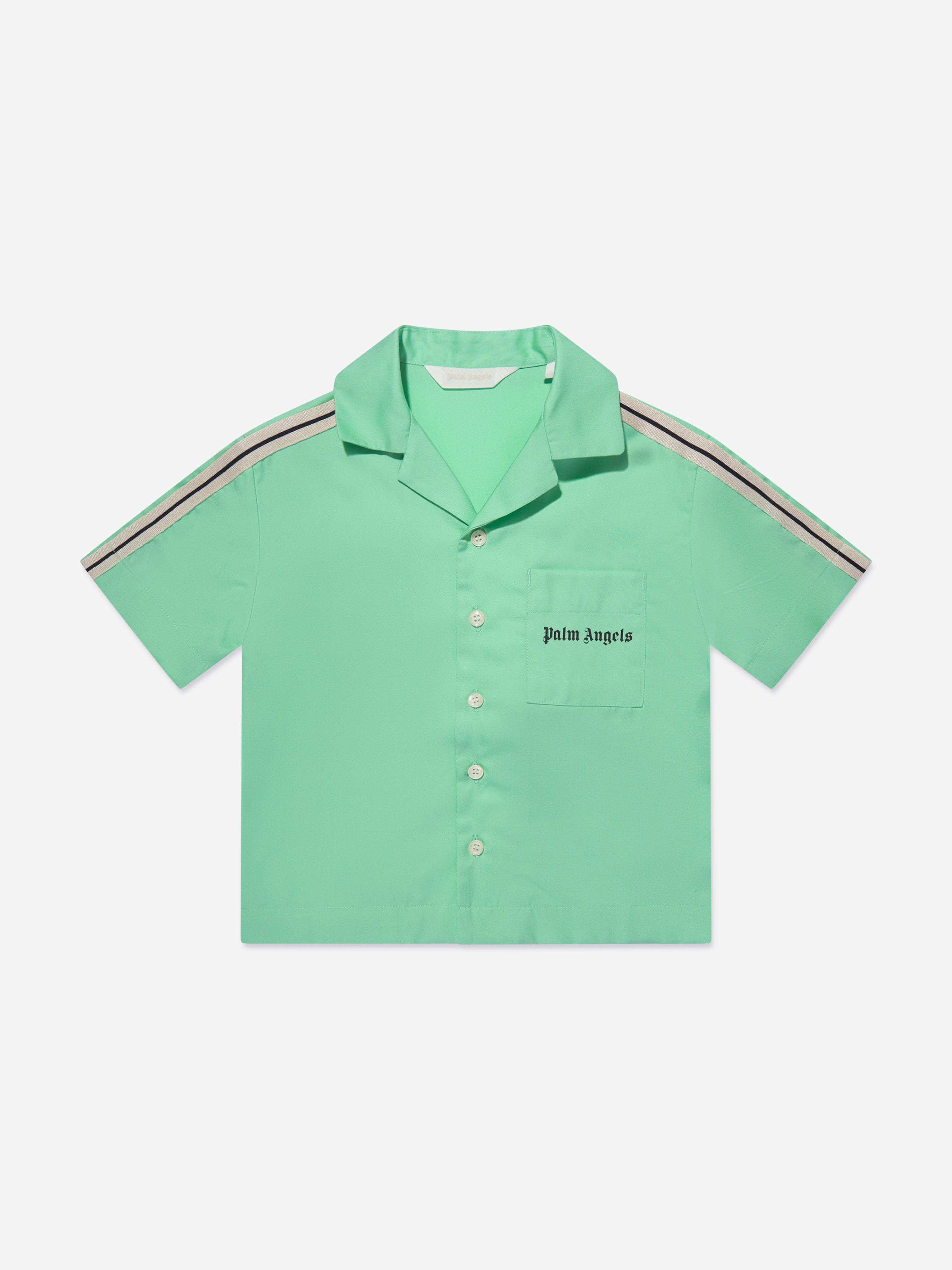 Palm Angels Boys Track Shirt in Green