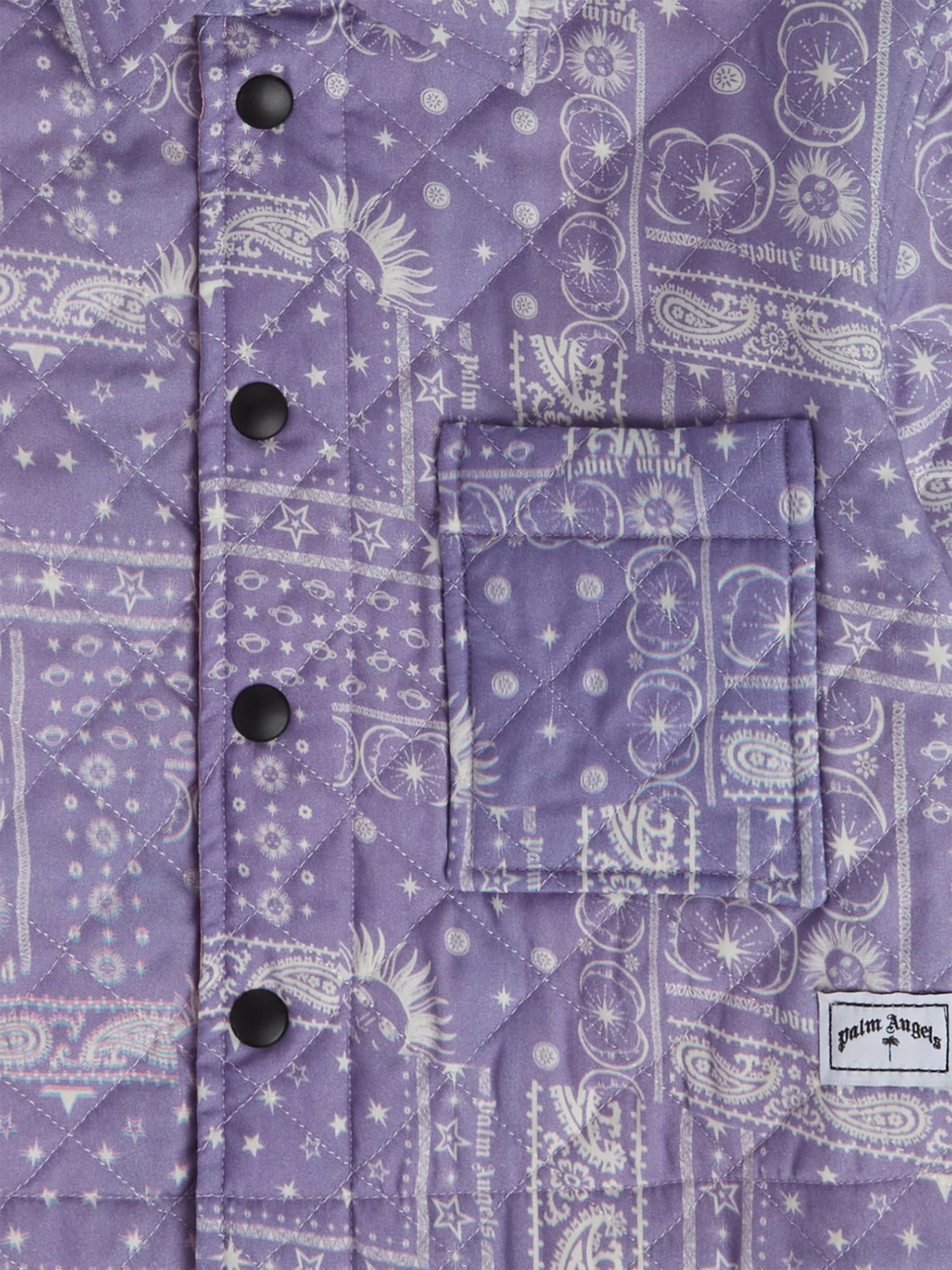 Palm Angels Girls Astro Paisley Overshirt in Purple