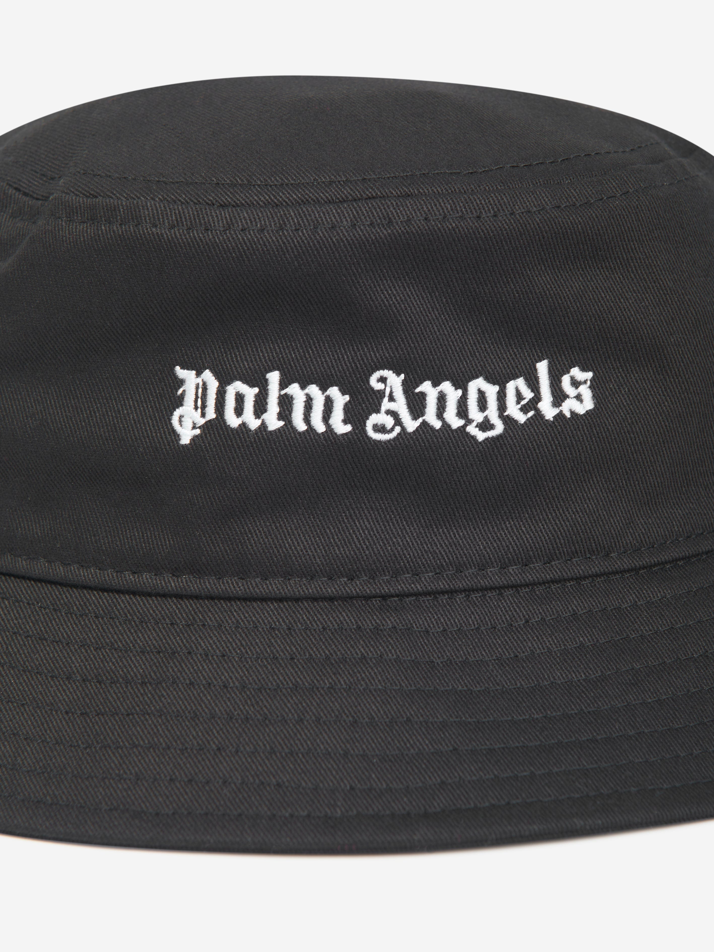 Palm Angels Girls Logo Bucket Hat in Black