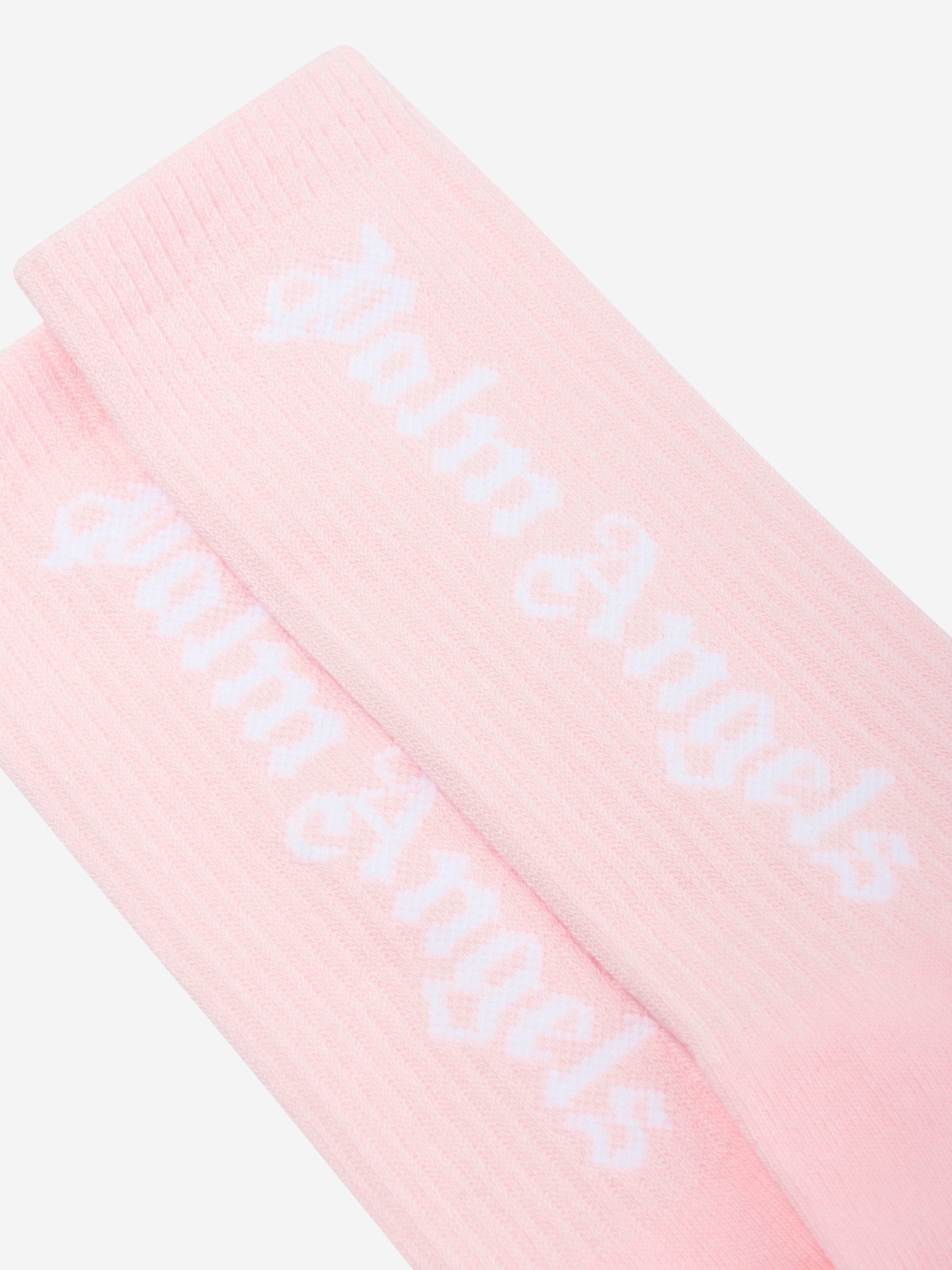 Palm Angels Girls Logo High Socks in Pink