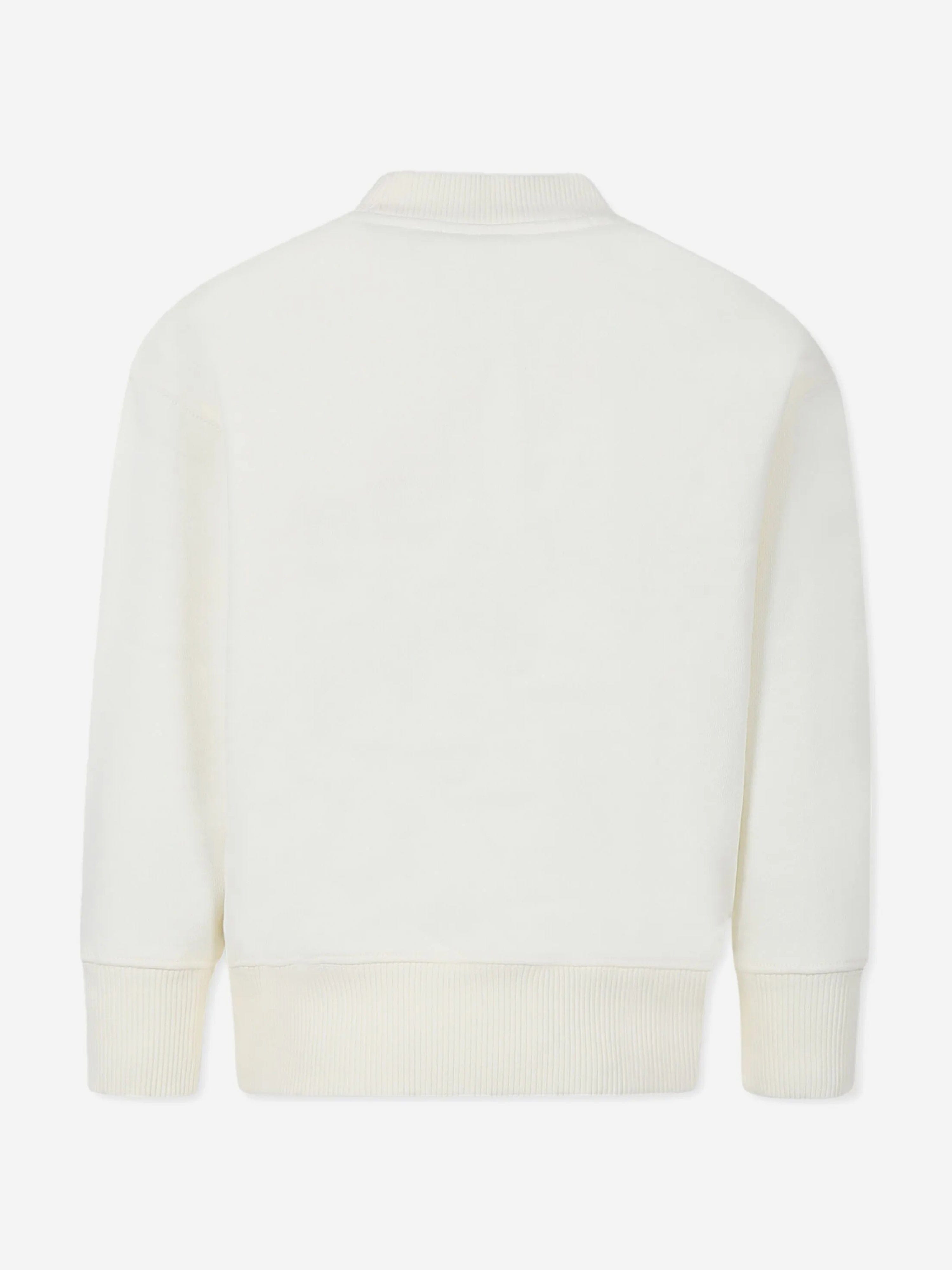 Palm Angels Girls Classic Curved Logo Sweatshirt in Ivory