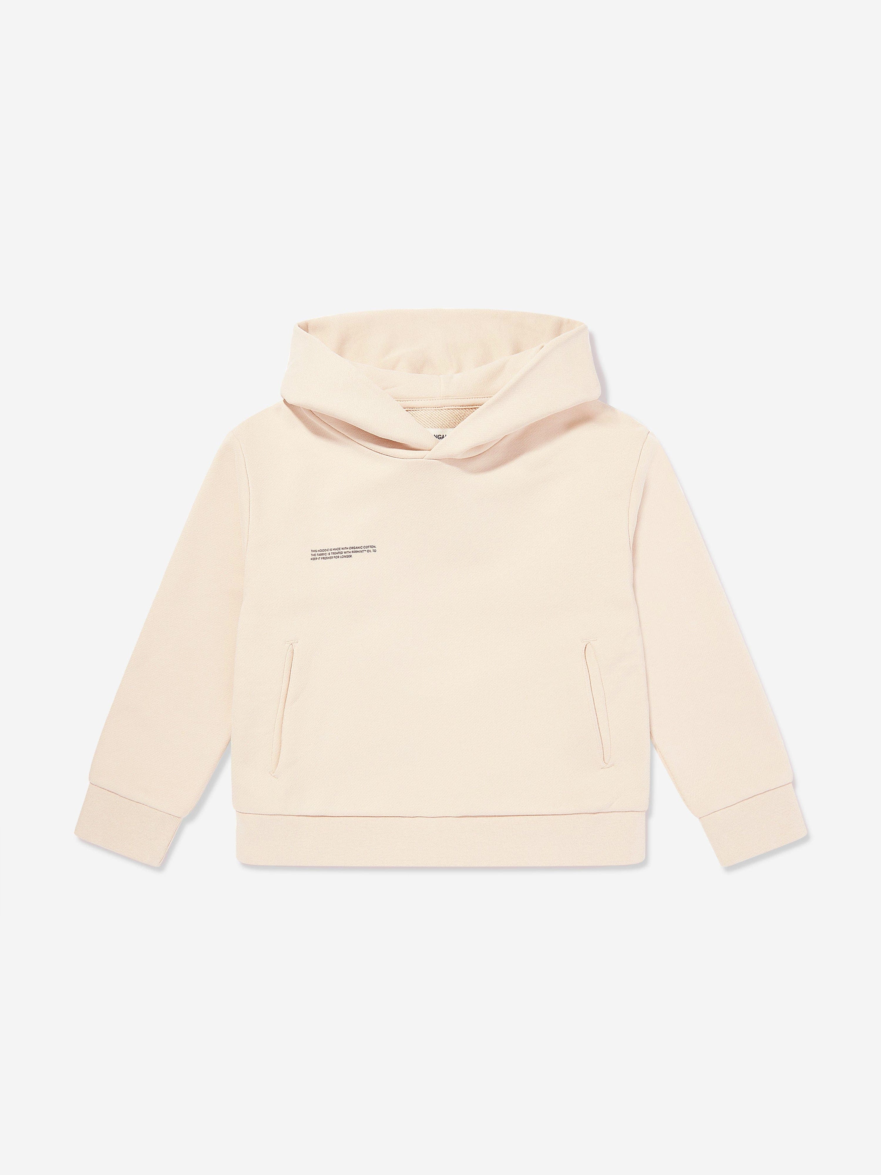 PANGAIA Kids 365 Midweight Hoodie in Beige