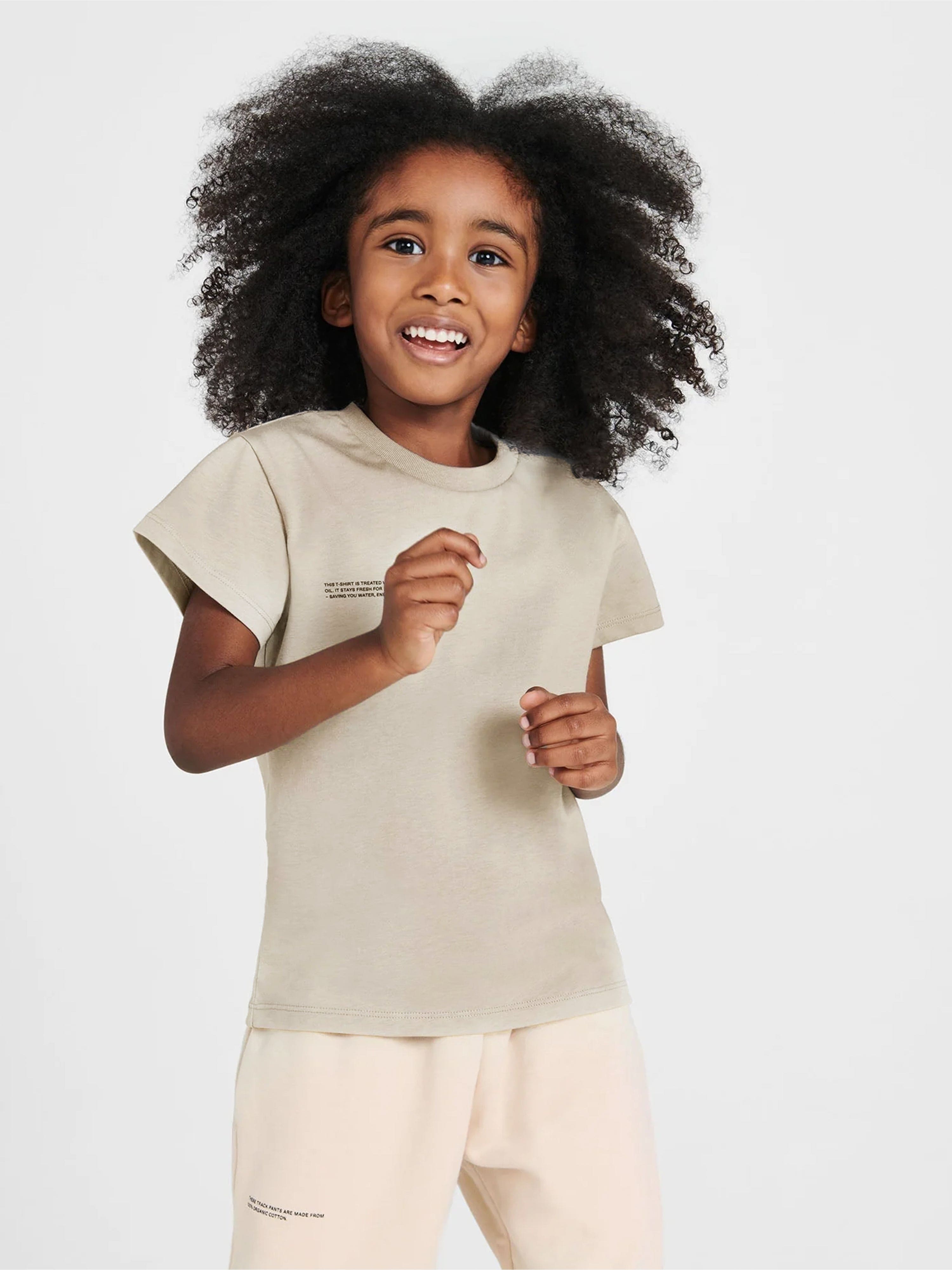 PANGAIA Kids 365 Midweight T-Shirt in Beige