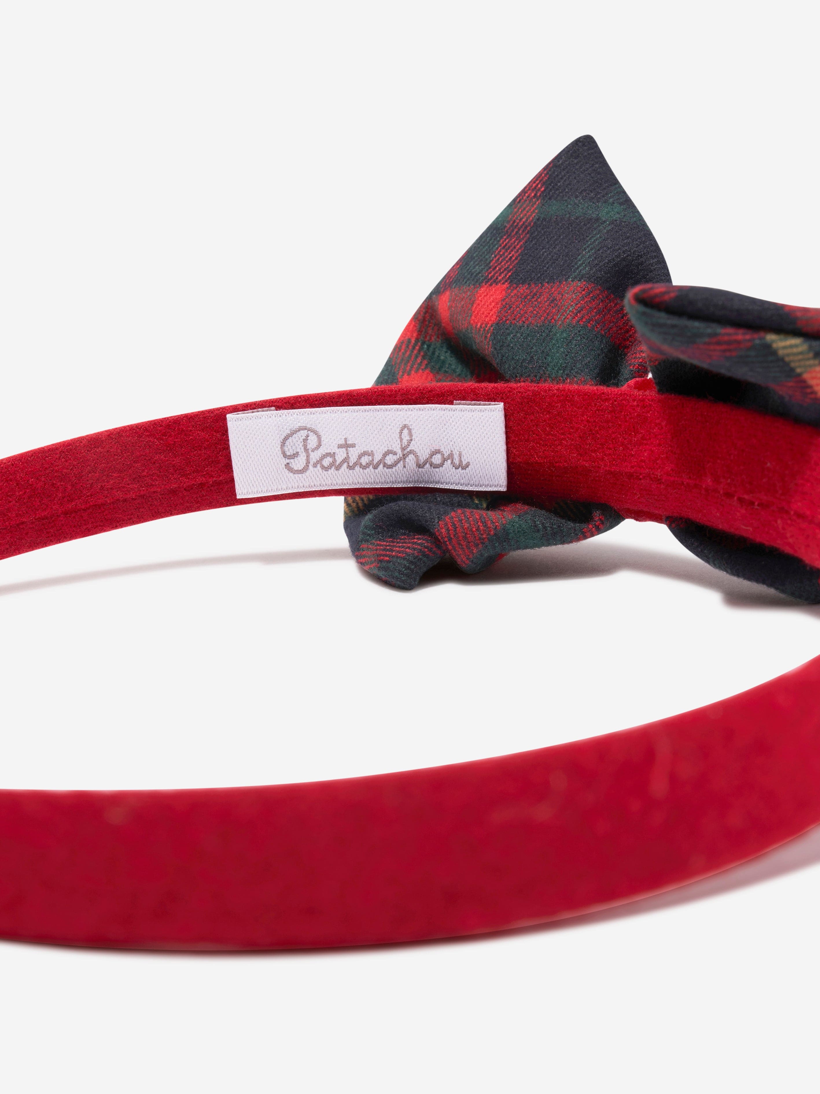 Patachou Girls Tartan Bow Headband in Red