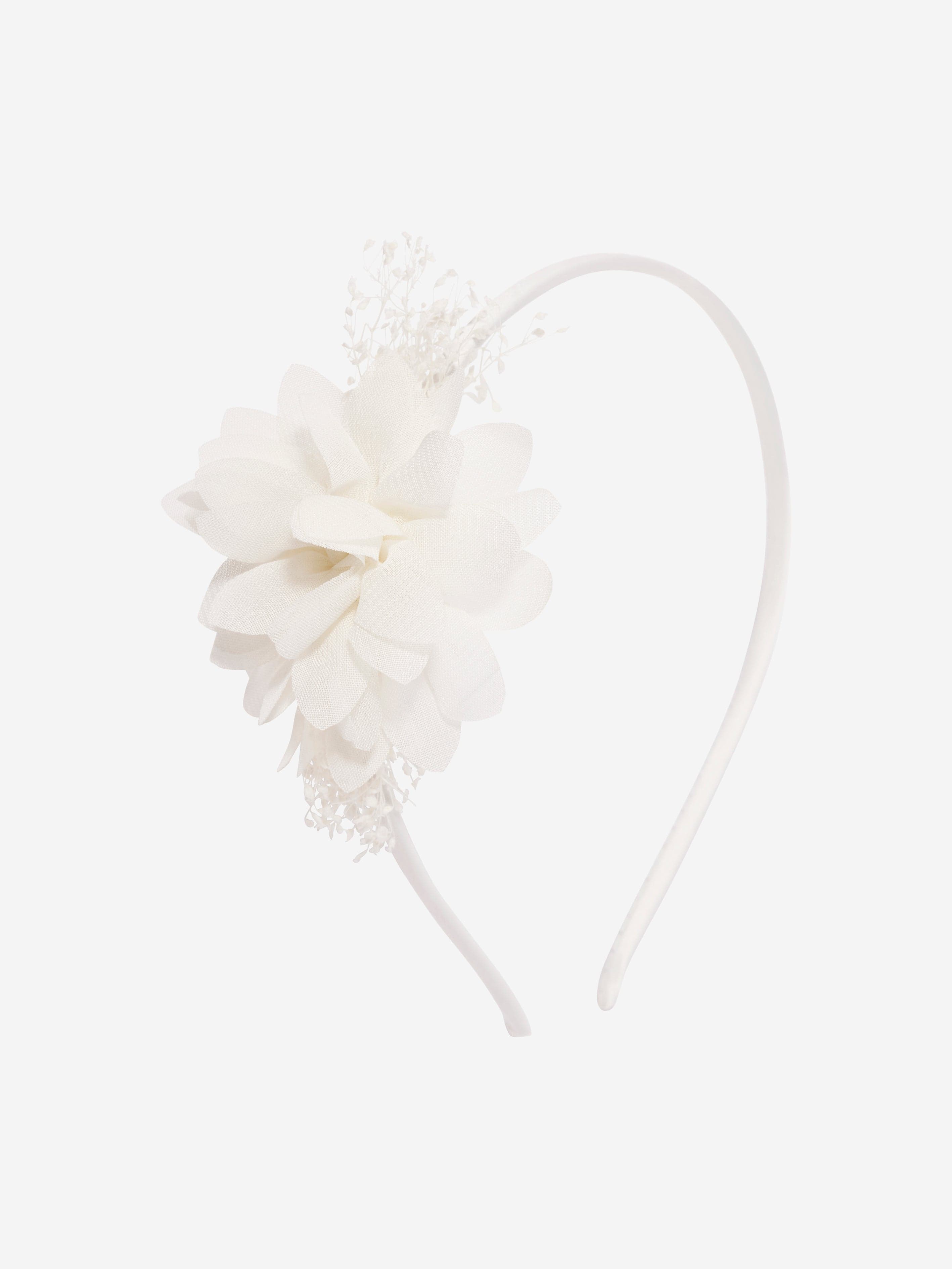 Patachou Girls Floral Headband in Ivory