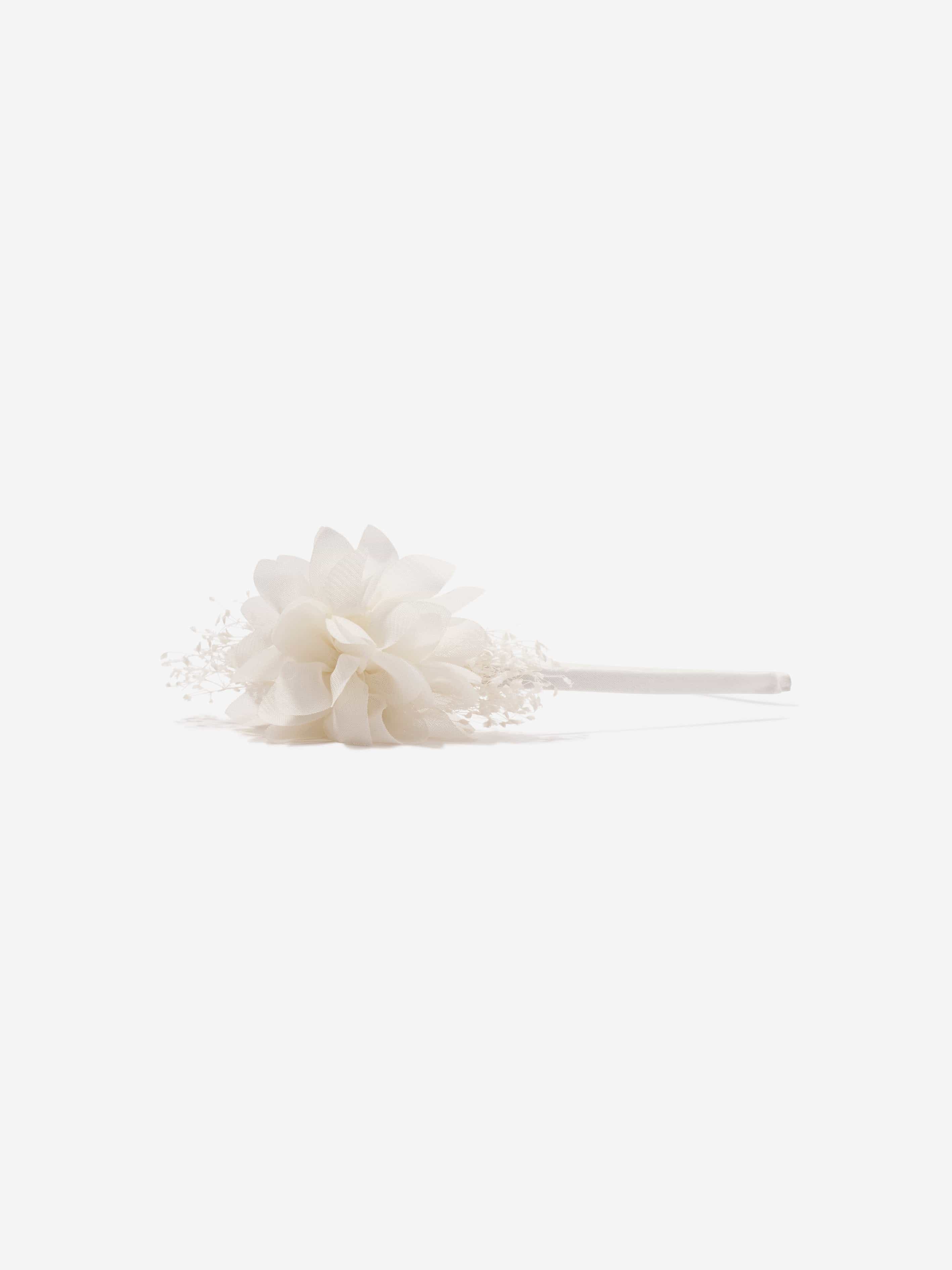 Patachou Girls Floral Headband in Ivory