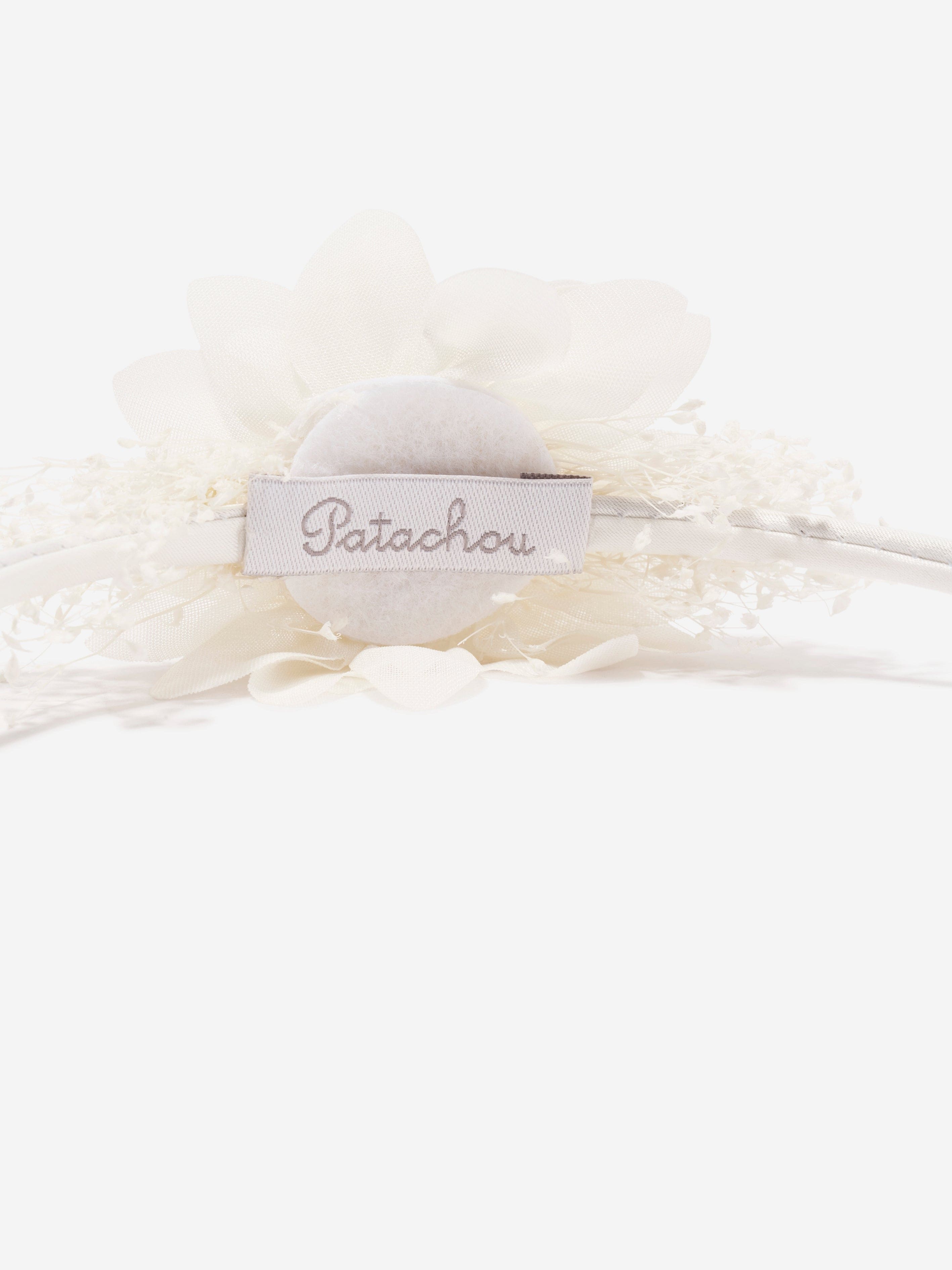 Patachou Girls Floral Headband in Ivory