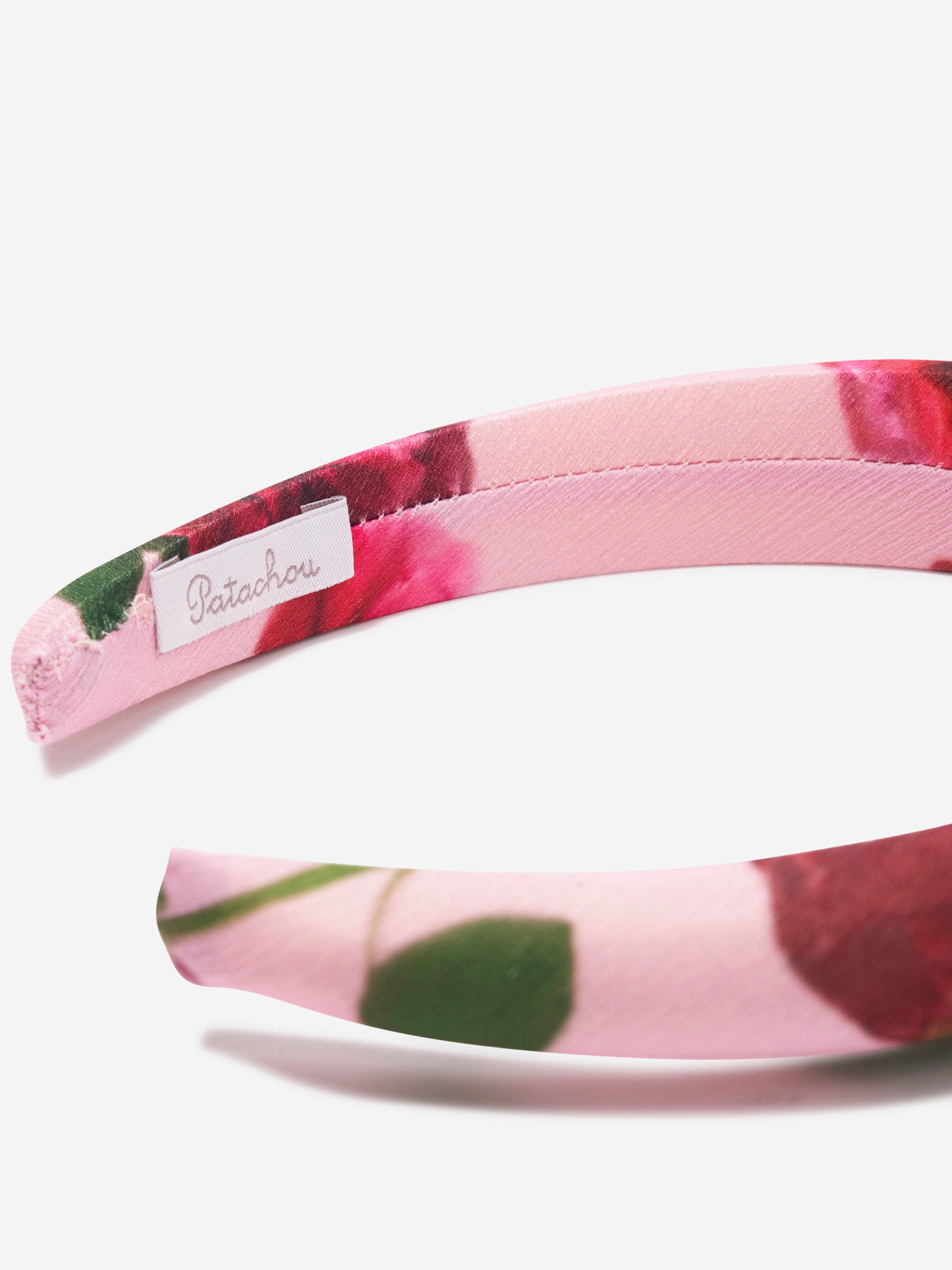 Patachou Girls Floral Print Headband in Pink