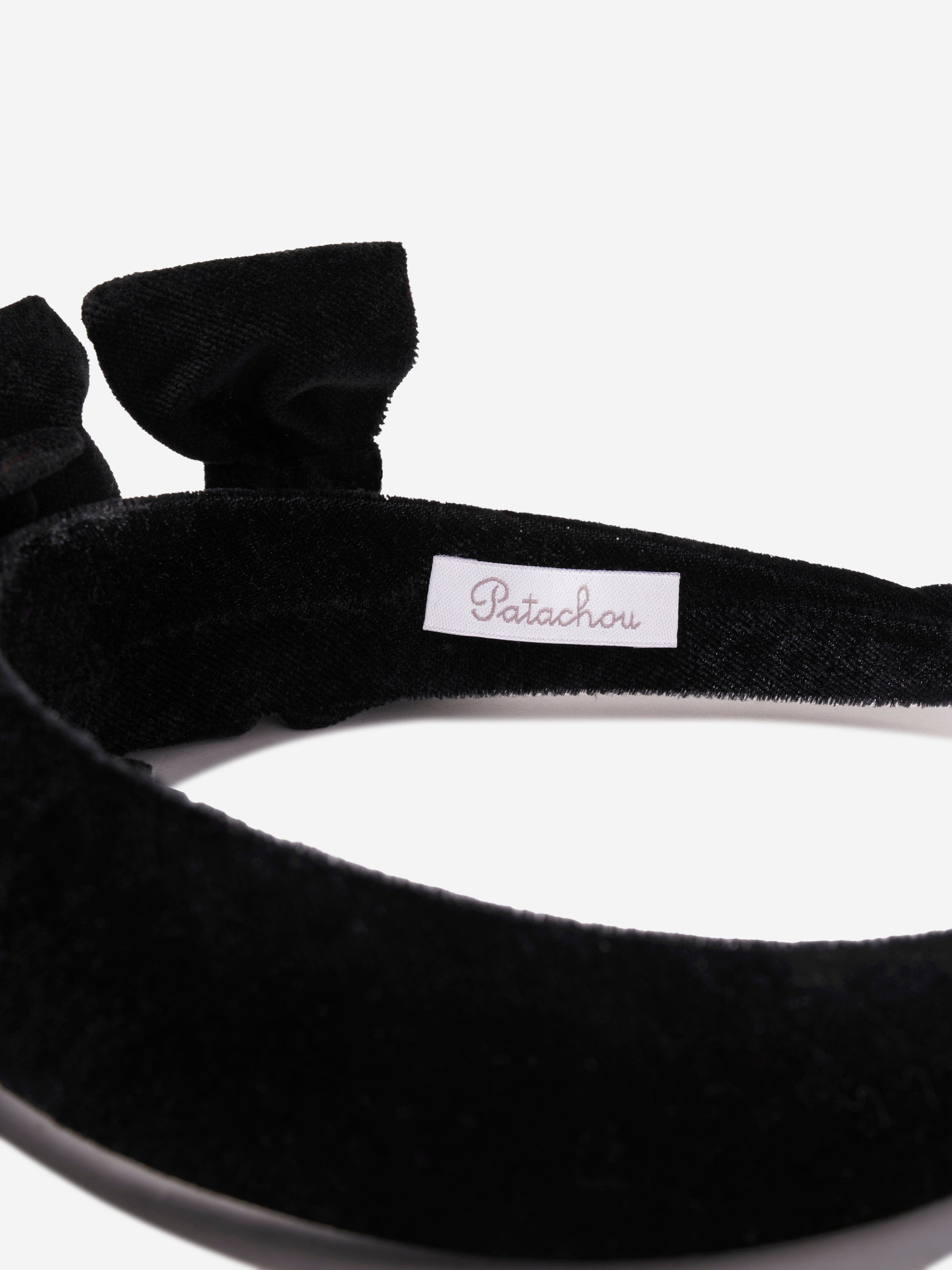 Patachou Girls Diamante Bow Headband in Black