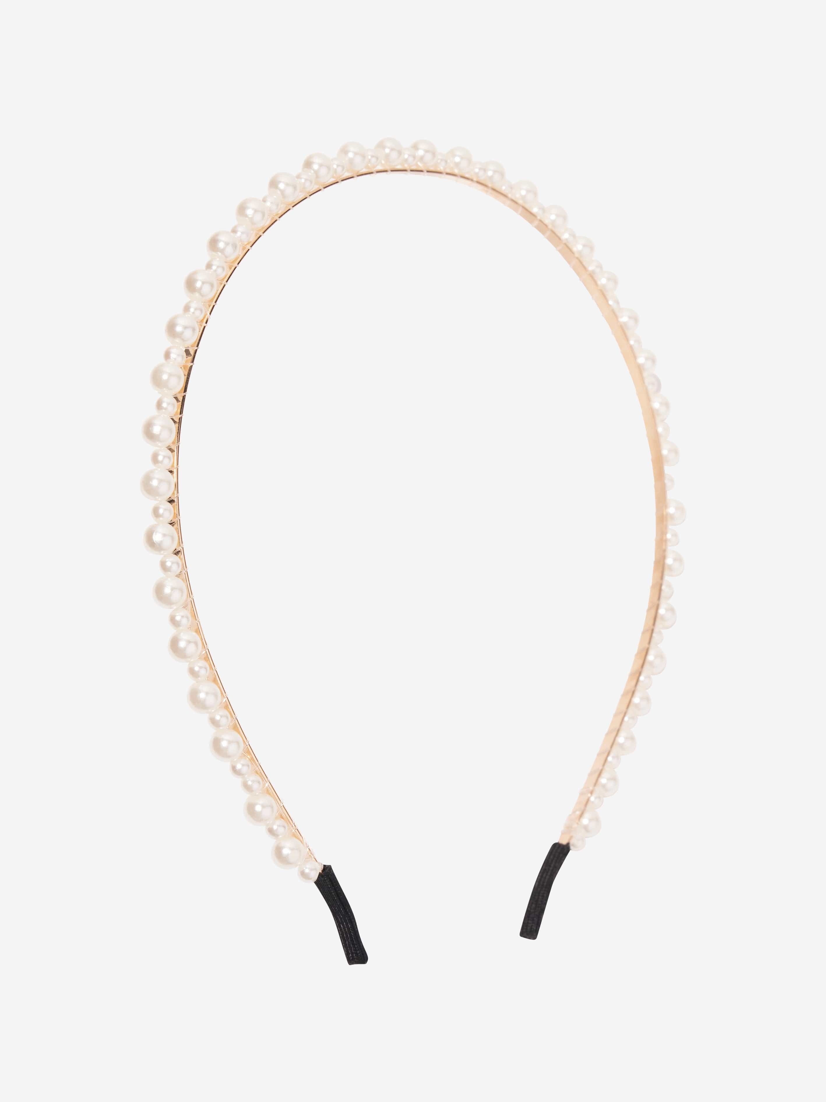 Patachou Girls Pearl Headband in Ivory