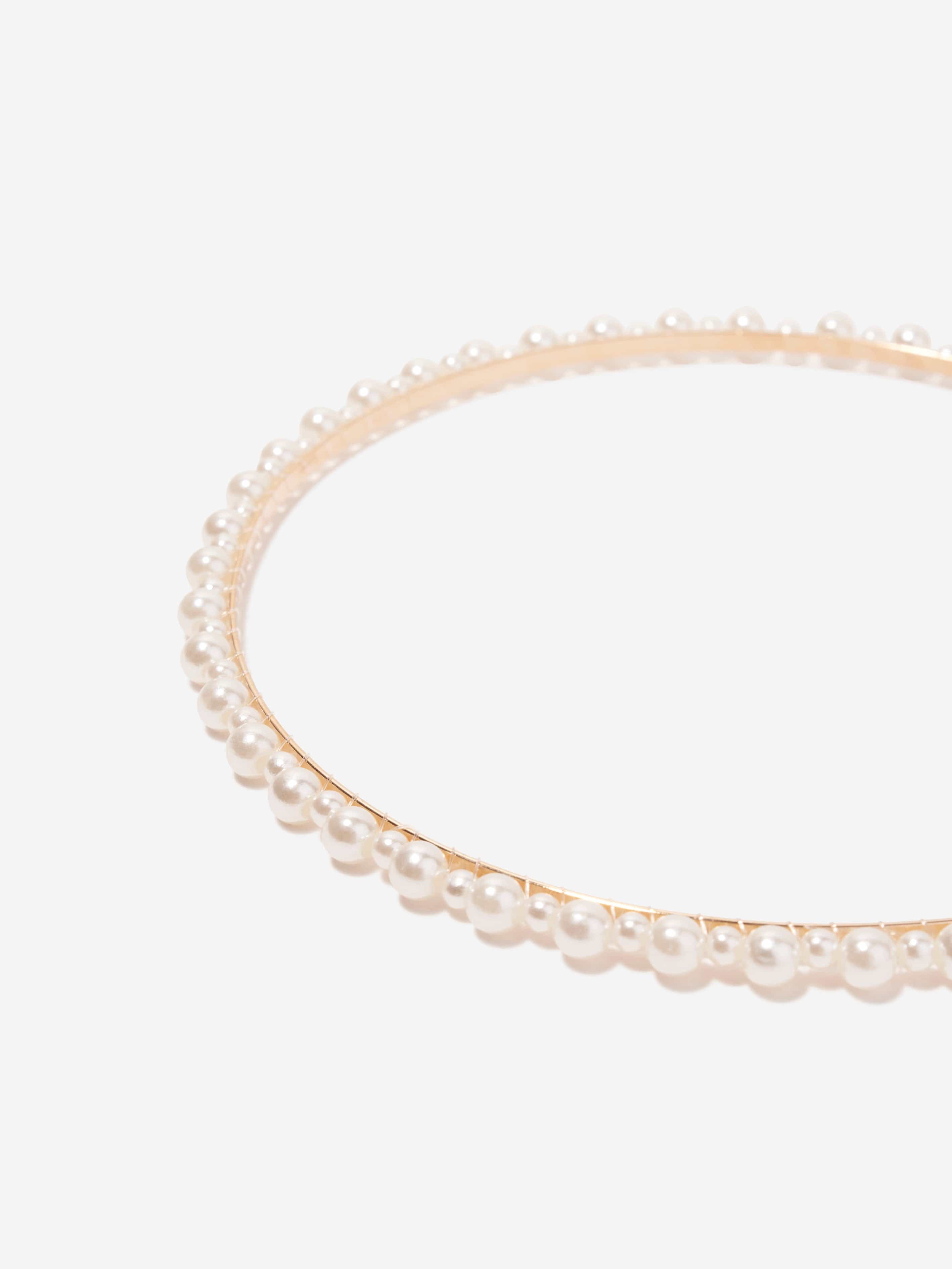 Patachou Girls Pearl Headband in Ivory