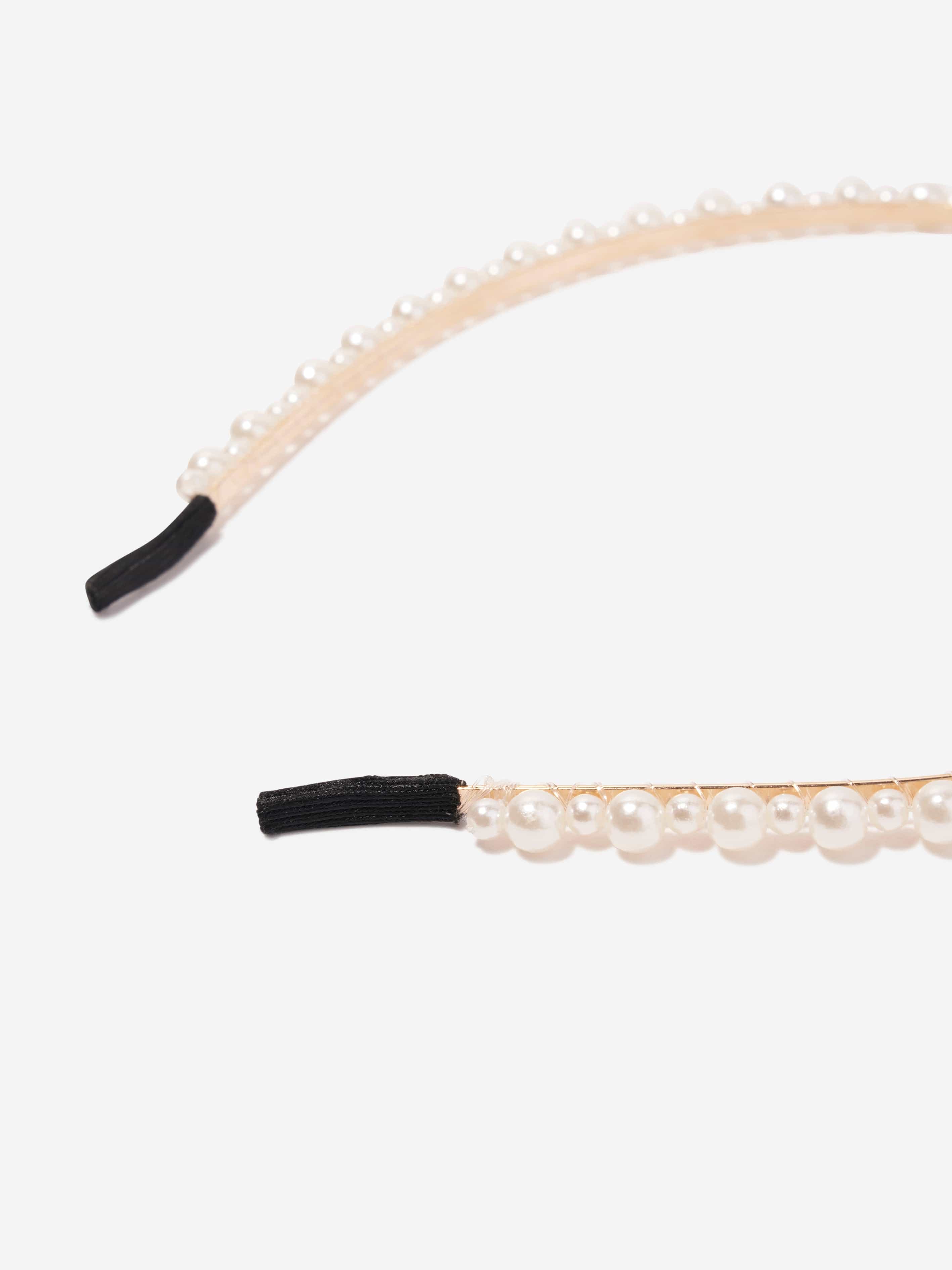 Patachou Girls Pearl Headband in Ivory