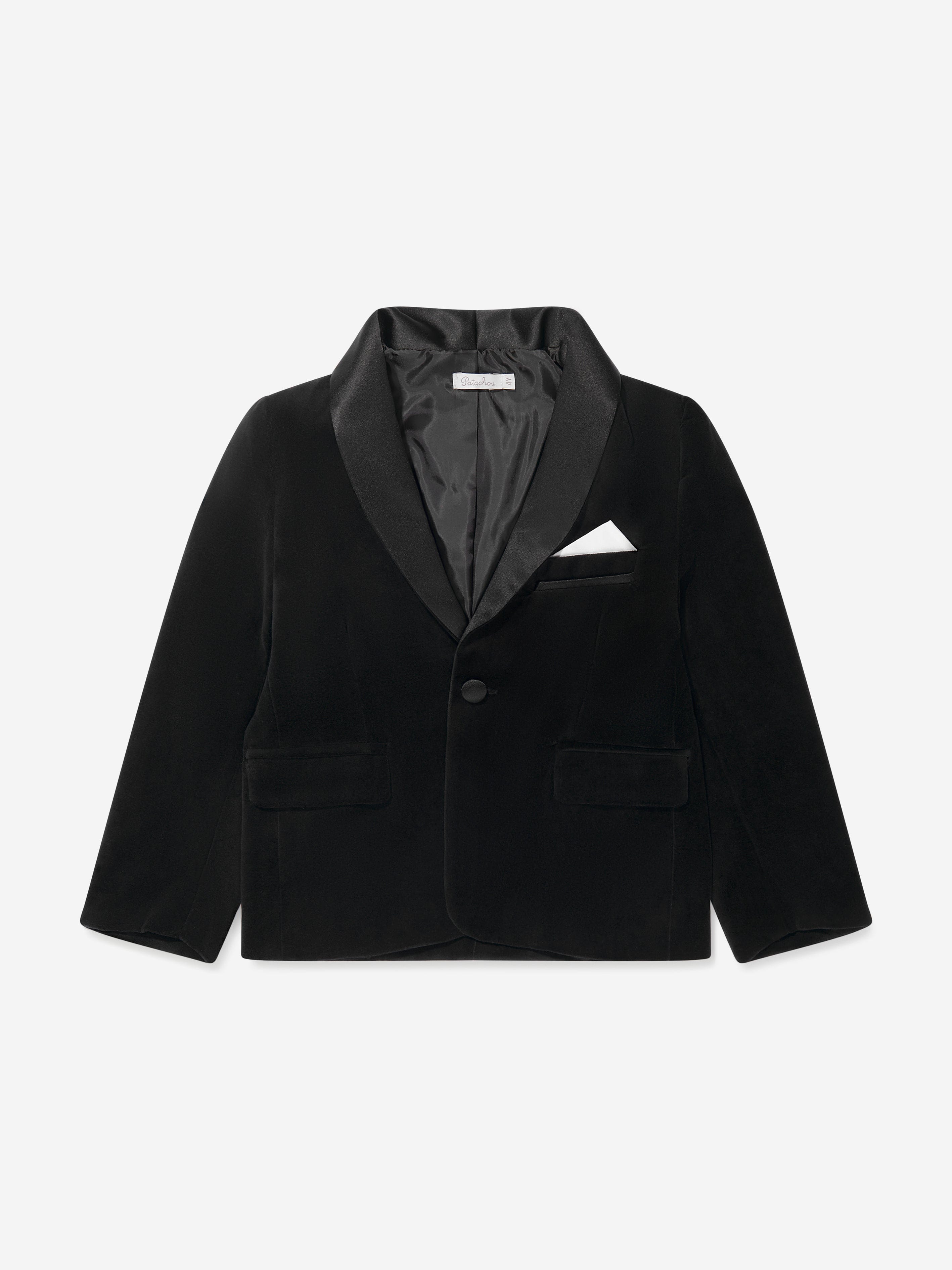 Patachou Boys Velvet Blazer in Black