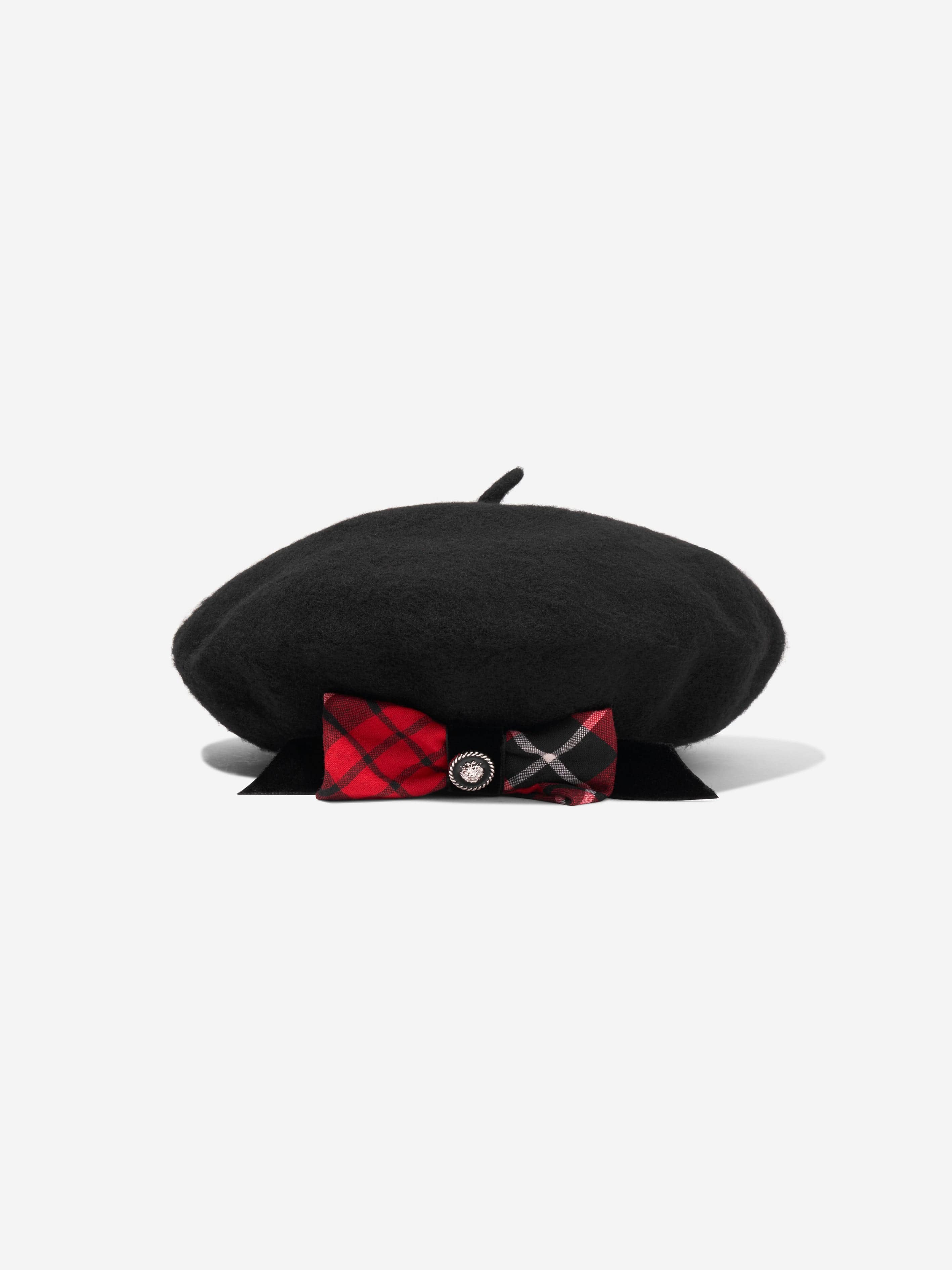 Patachou Girls Wool Bow Beret in Black