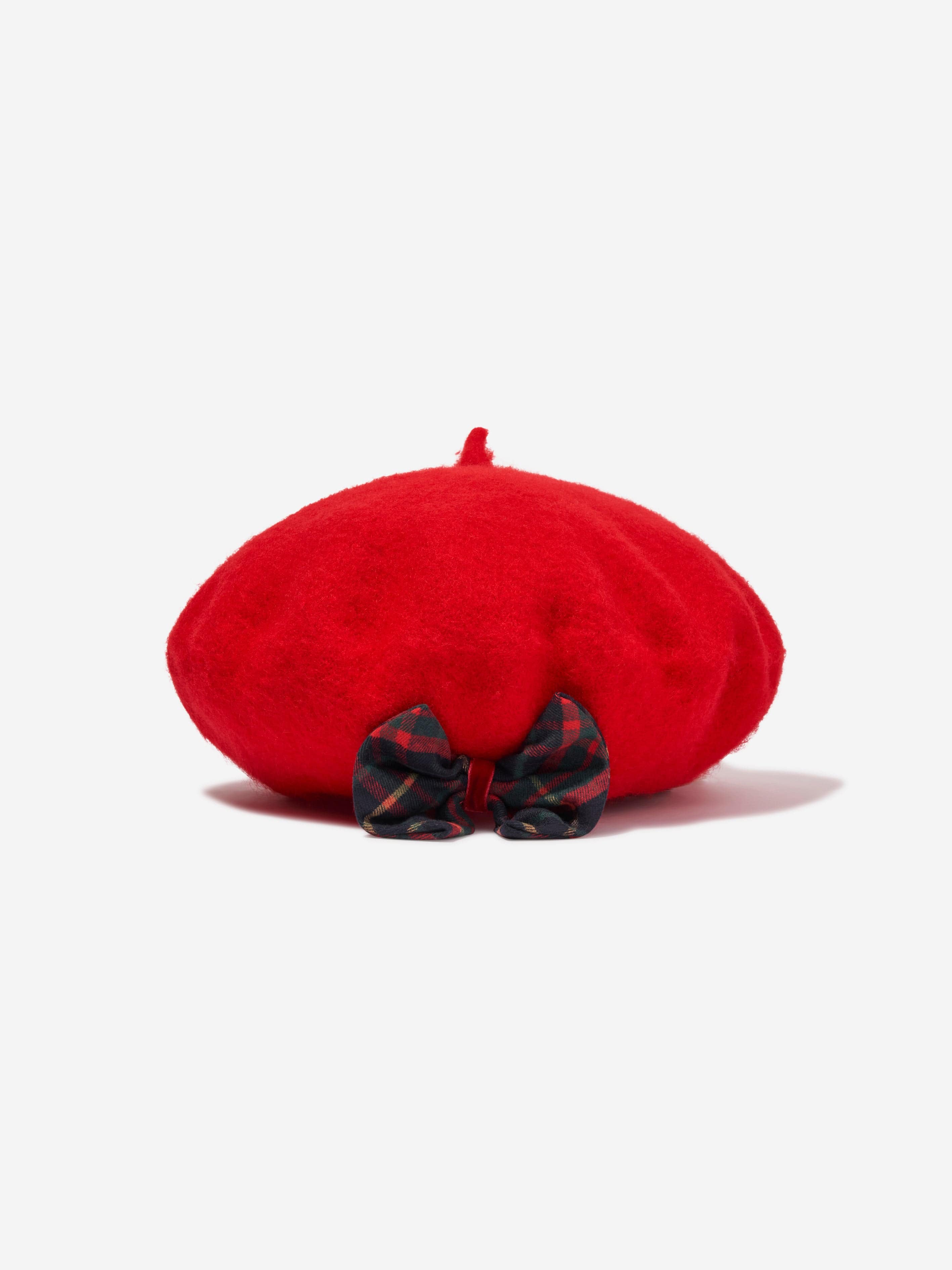 Patachou Girls Wool Bow Beret in Red