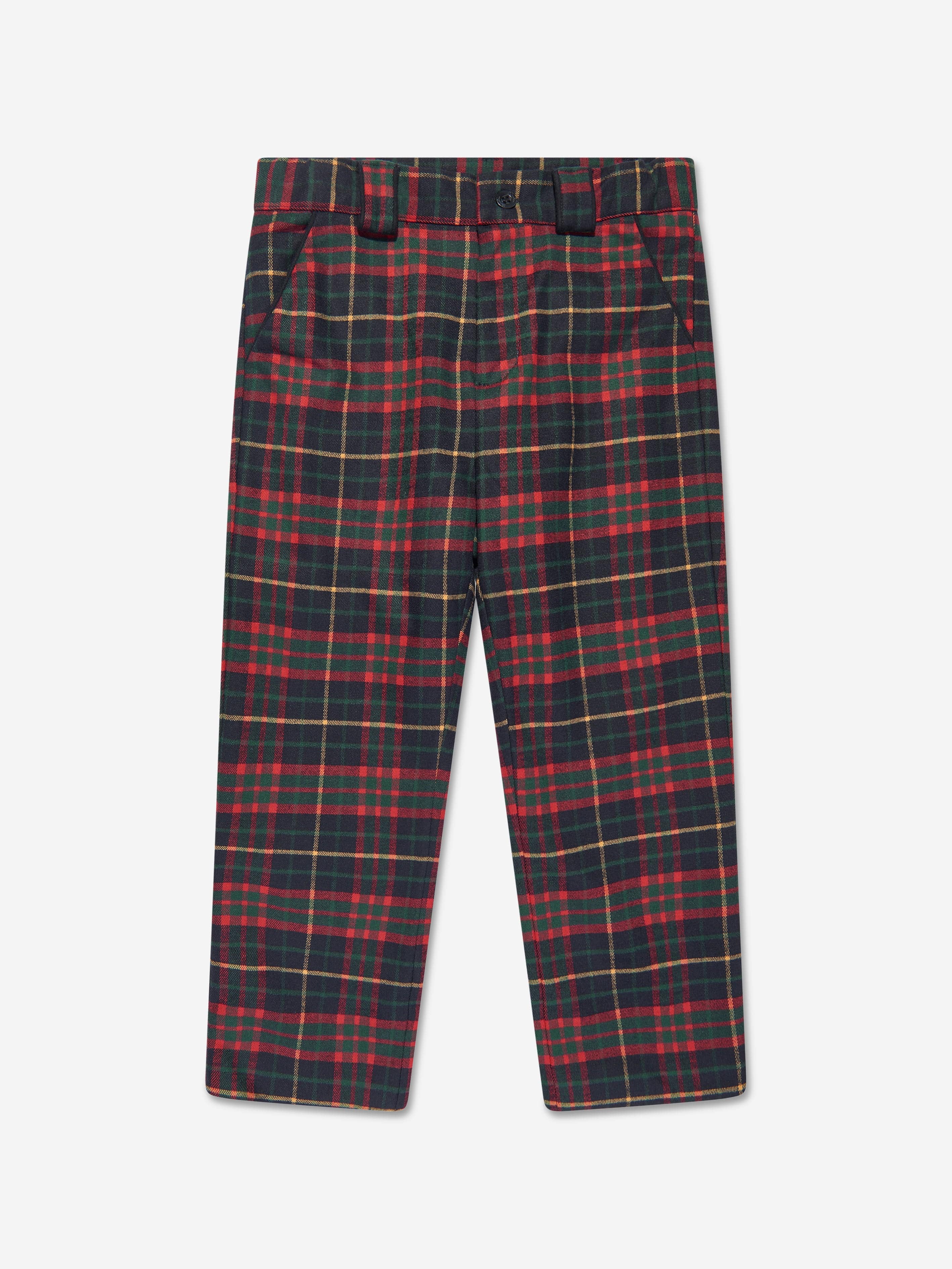 Patachou Boys Tartan Trousers in Navy