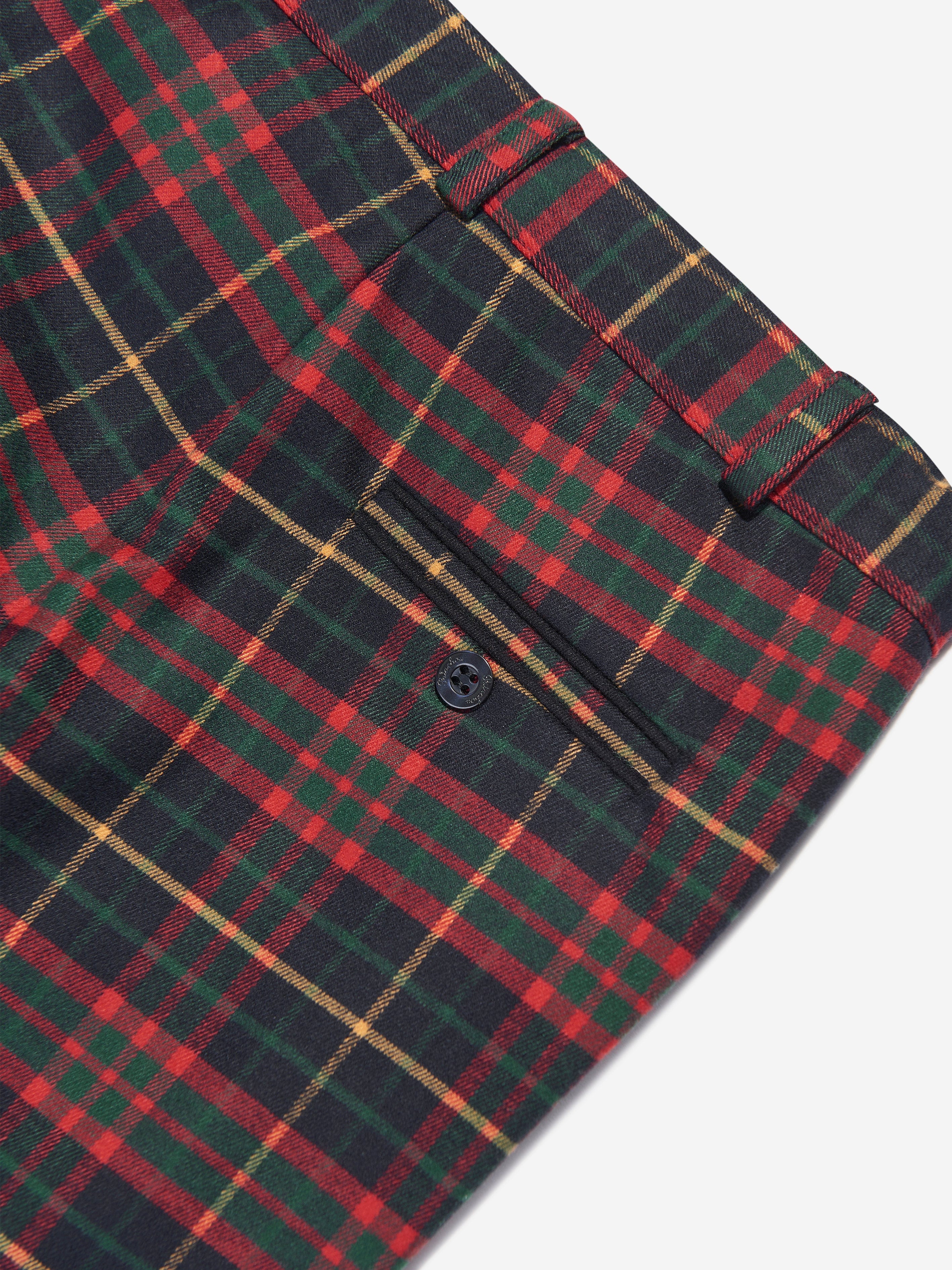 Patachou Boys Tartan Trousers in Navy