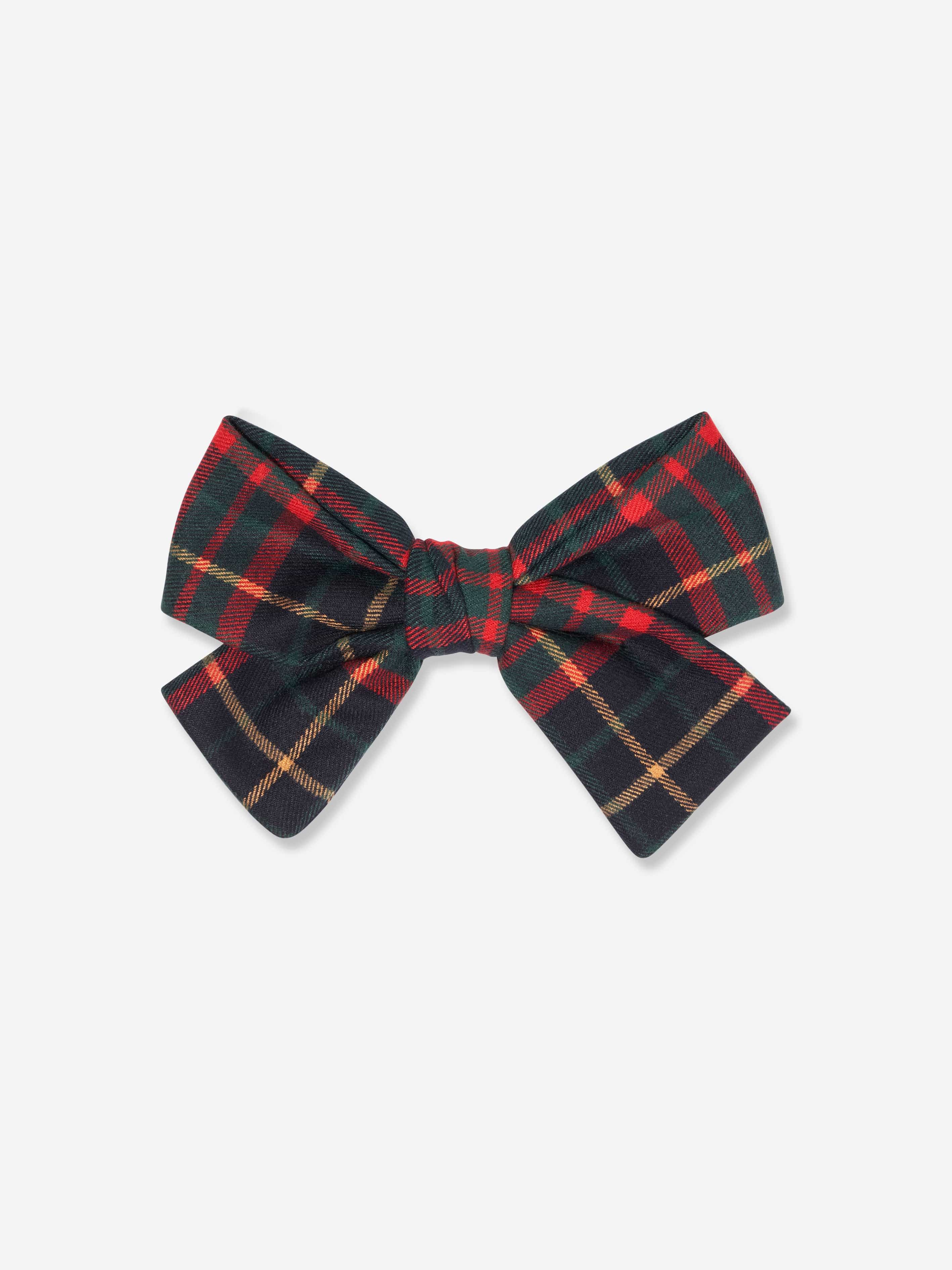 Patachou Girls Tartan Bow Hair Clip in Navy