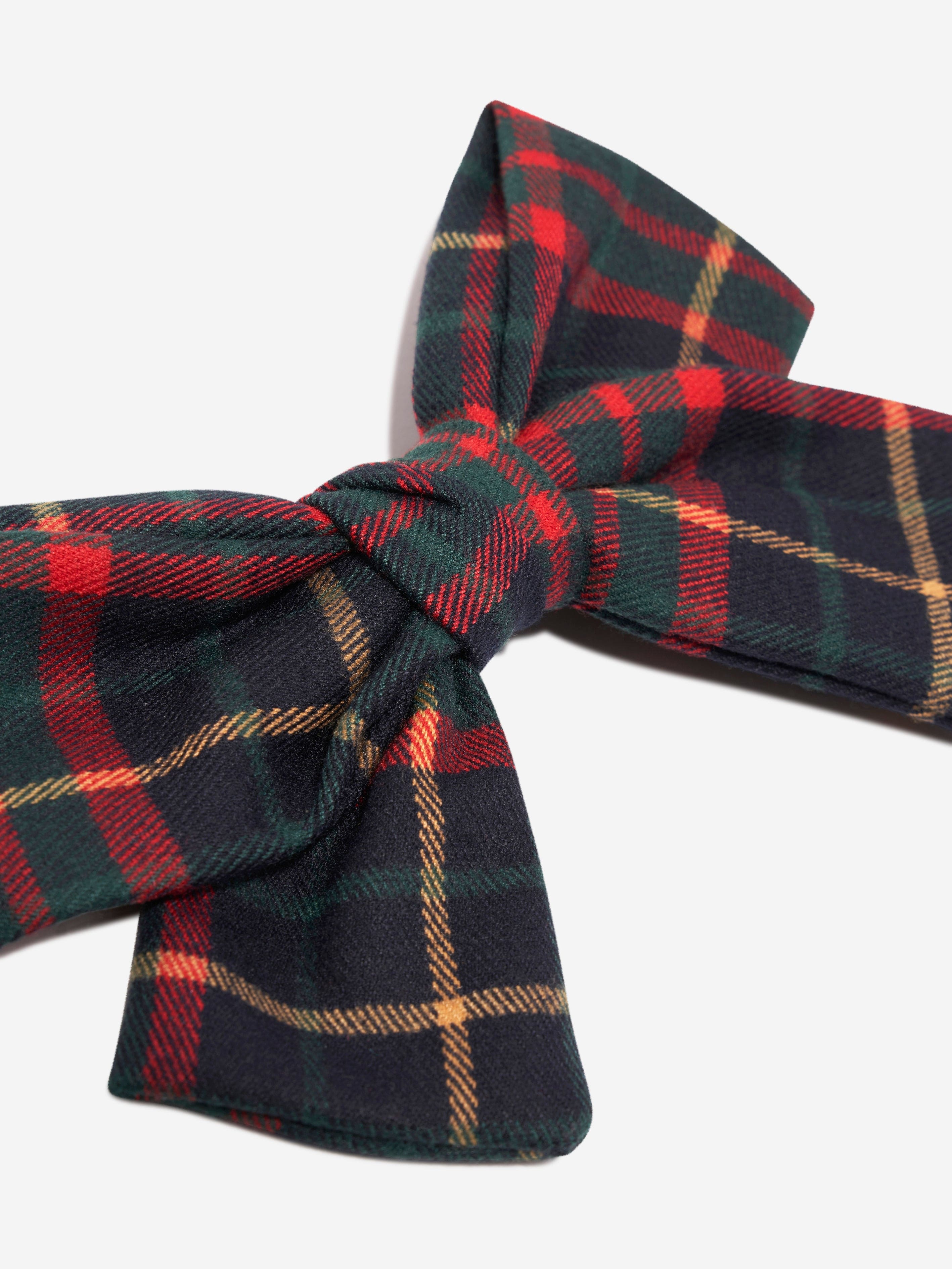 Patachou Girls Tartan Bow Hair Clip in Navy