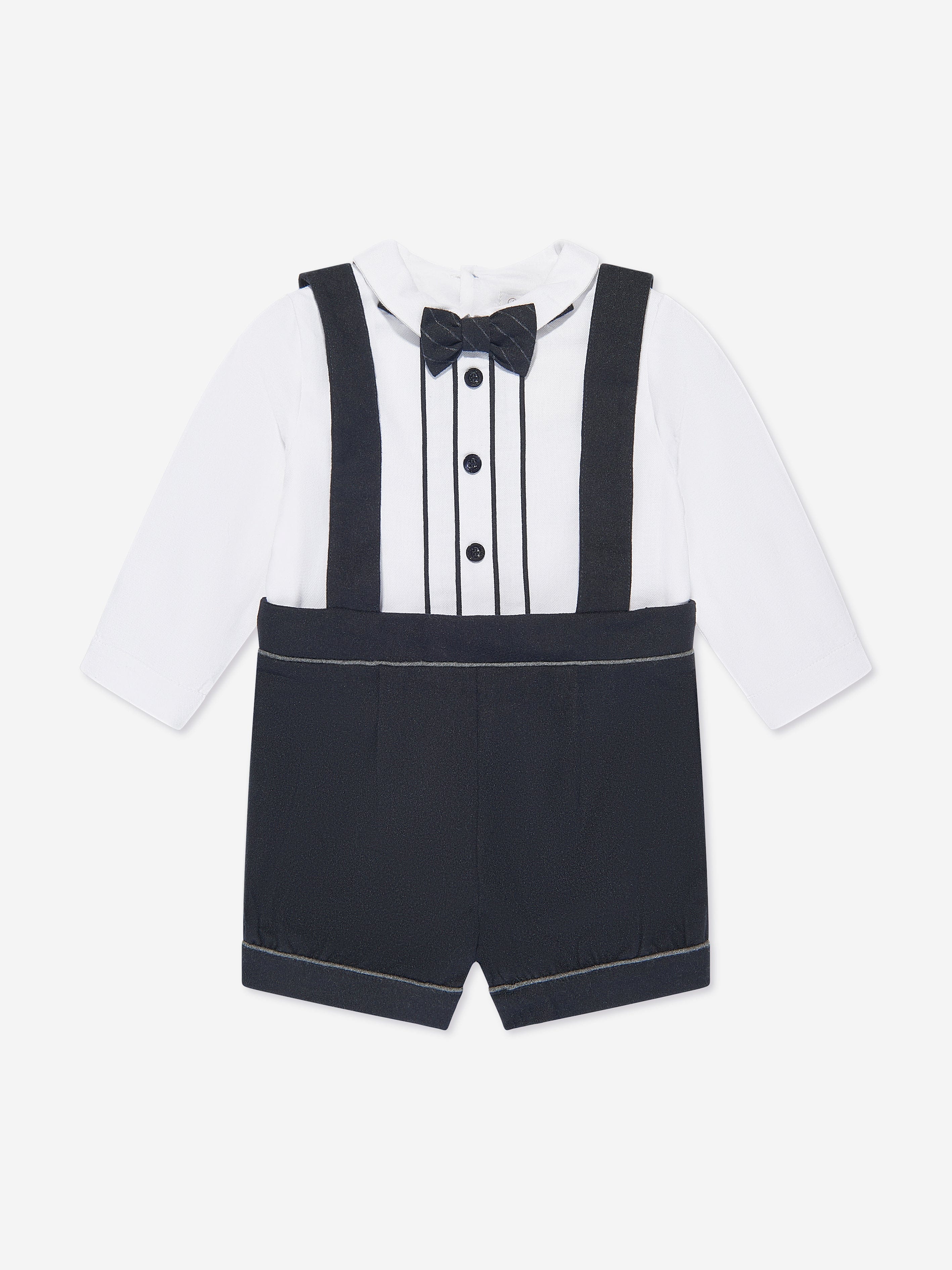 Patachou Baby Boys Dungarees Shortie in Navy