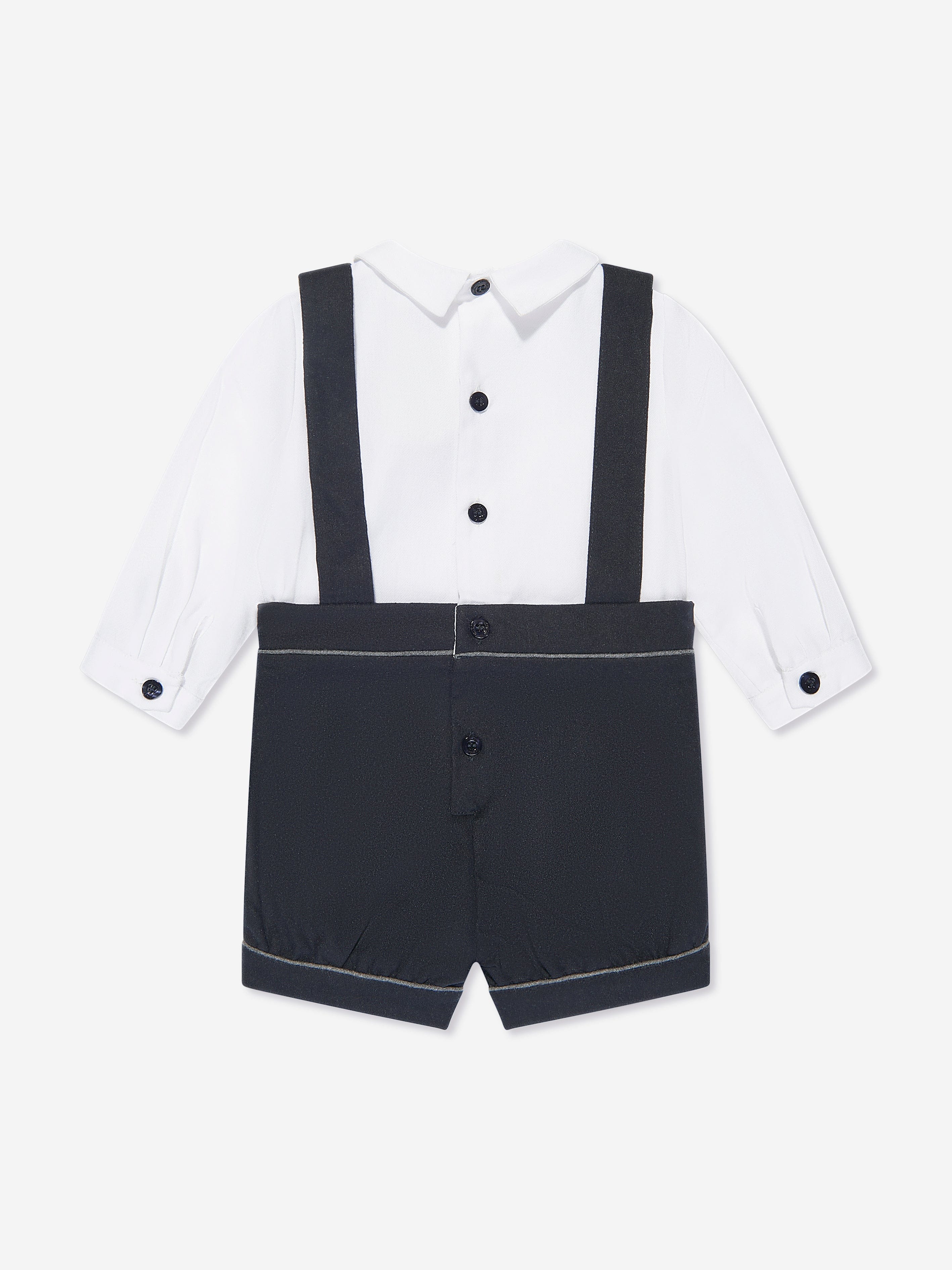 Patachou Baby Boys Dungarees Shortie in Navy