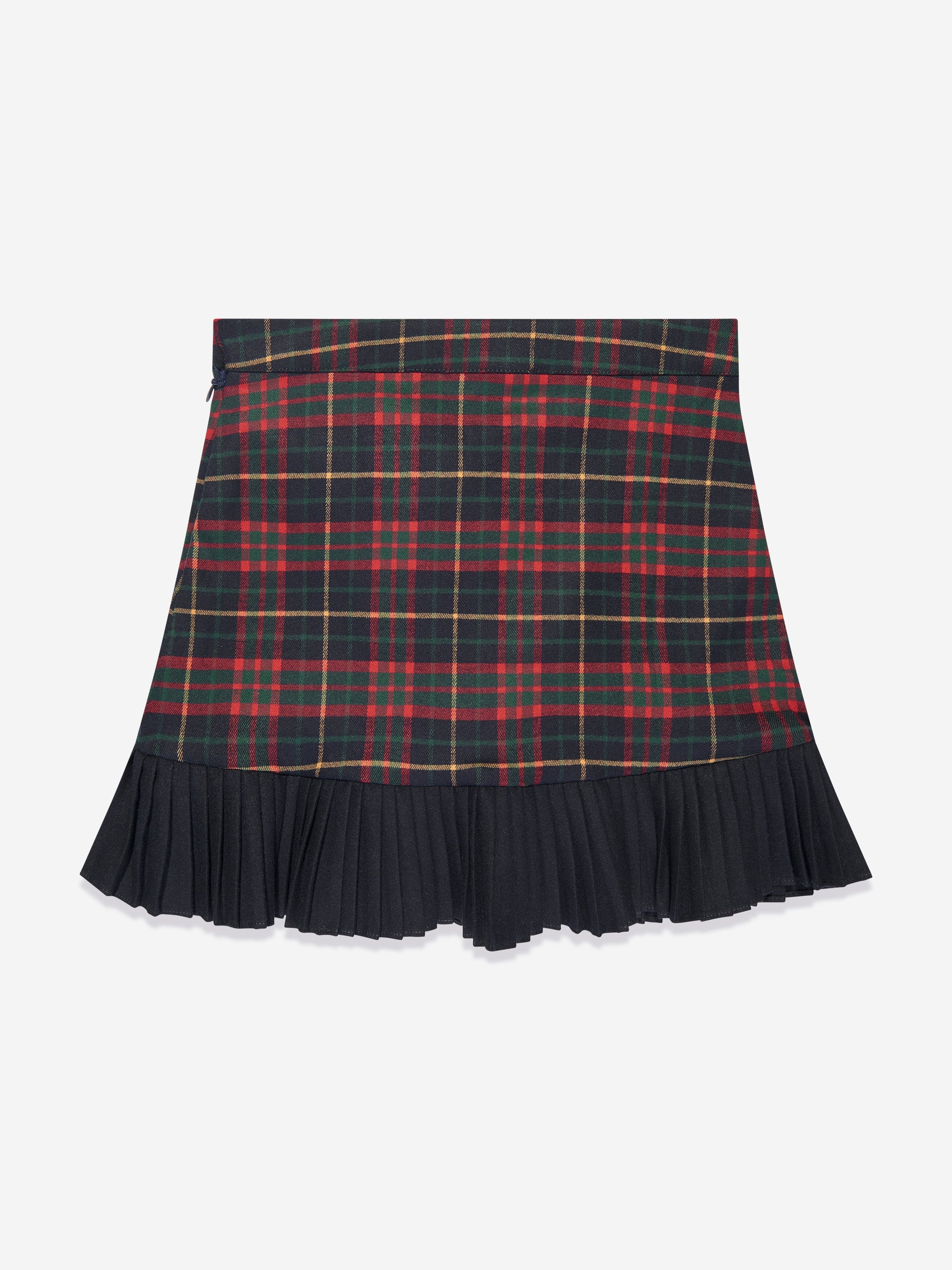 Patachou Girls Tartan Skirt in Navy