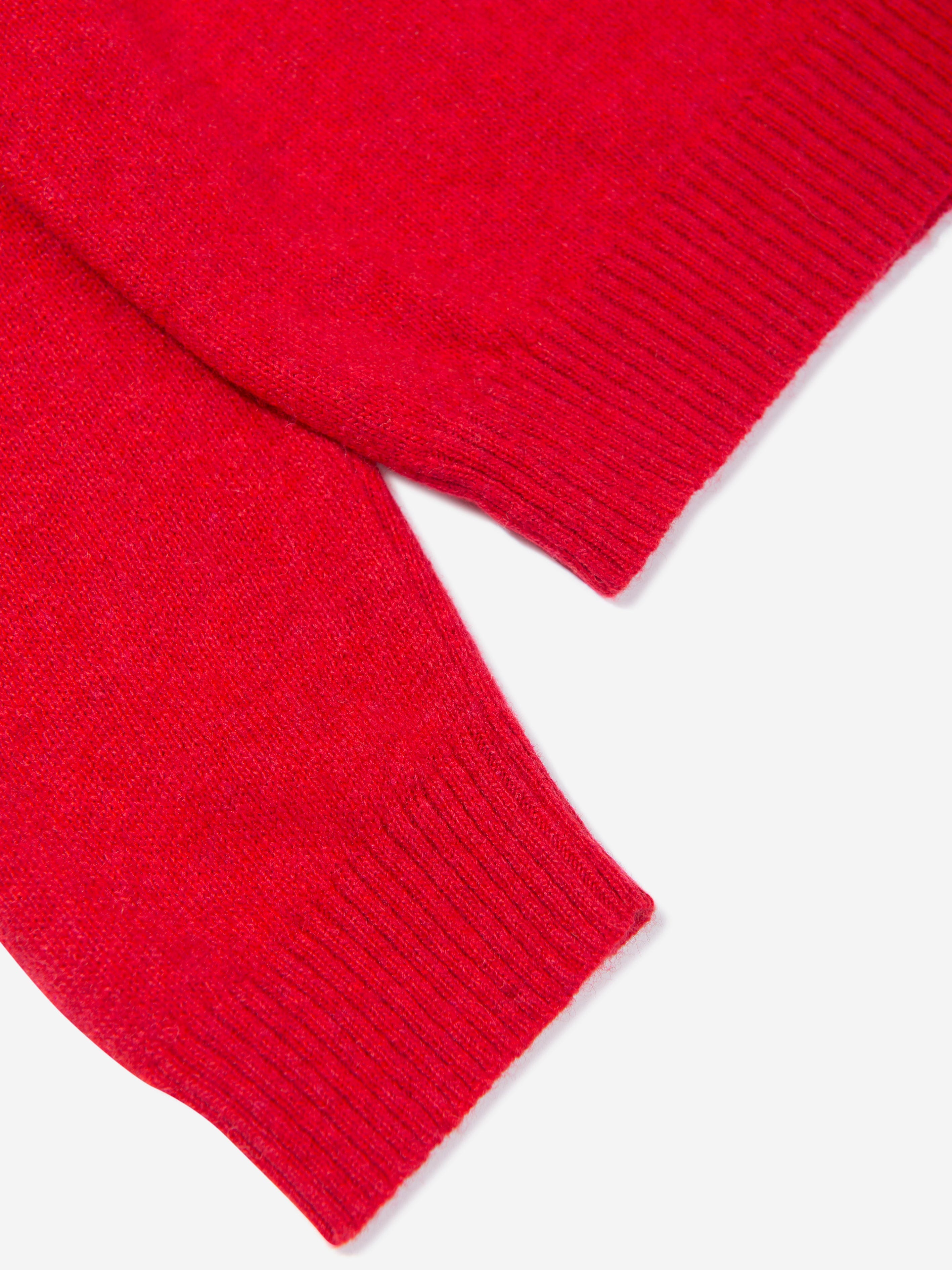 Patachou Boys Wool Knit Train Jumper in Red