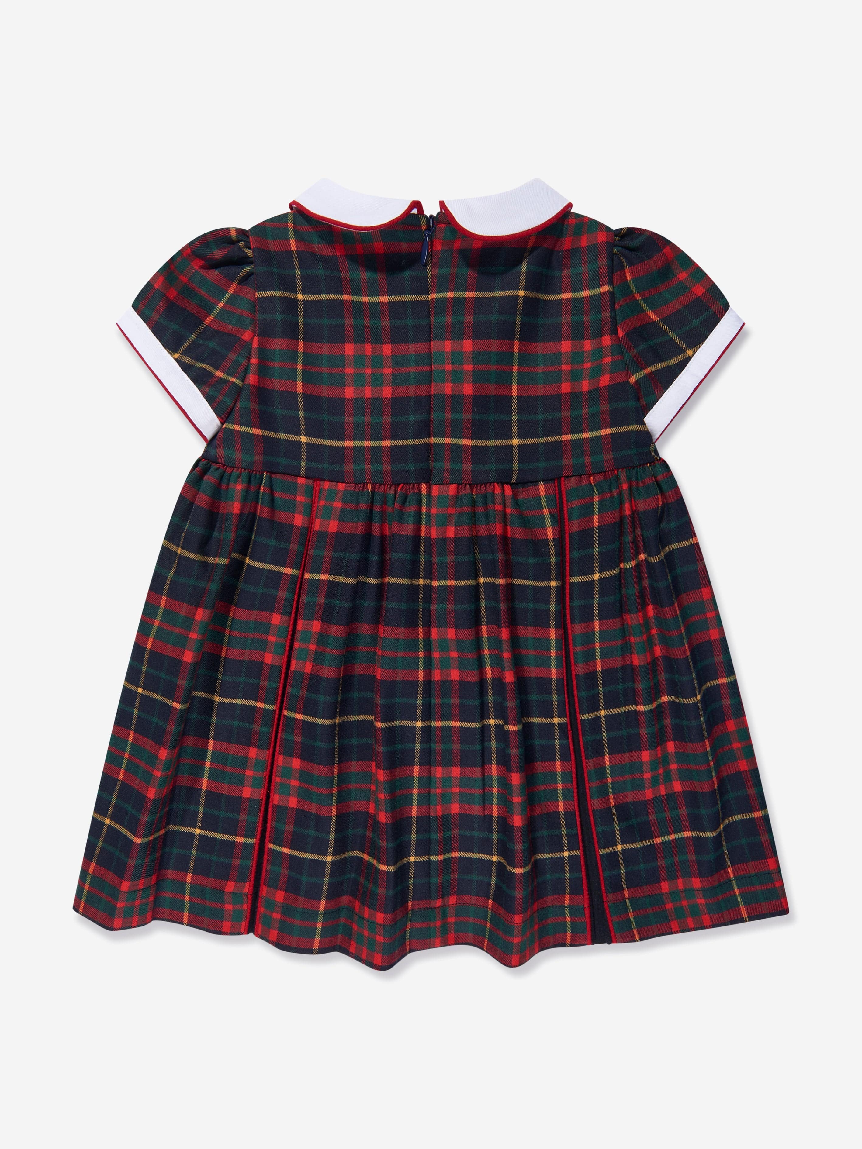 Patachou Baby Girls Tartan Dress in Navy