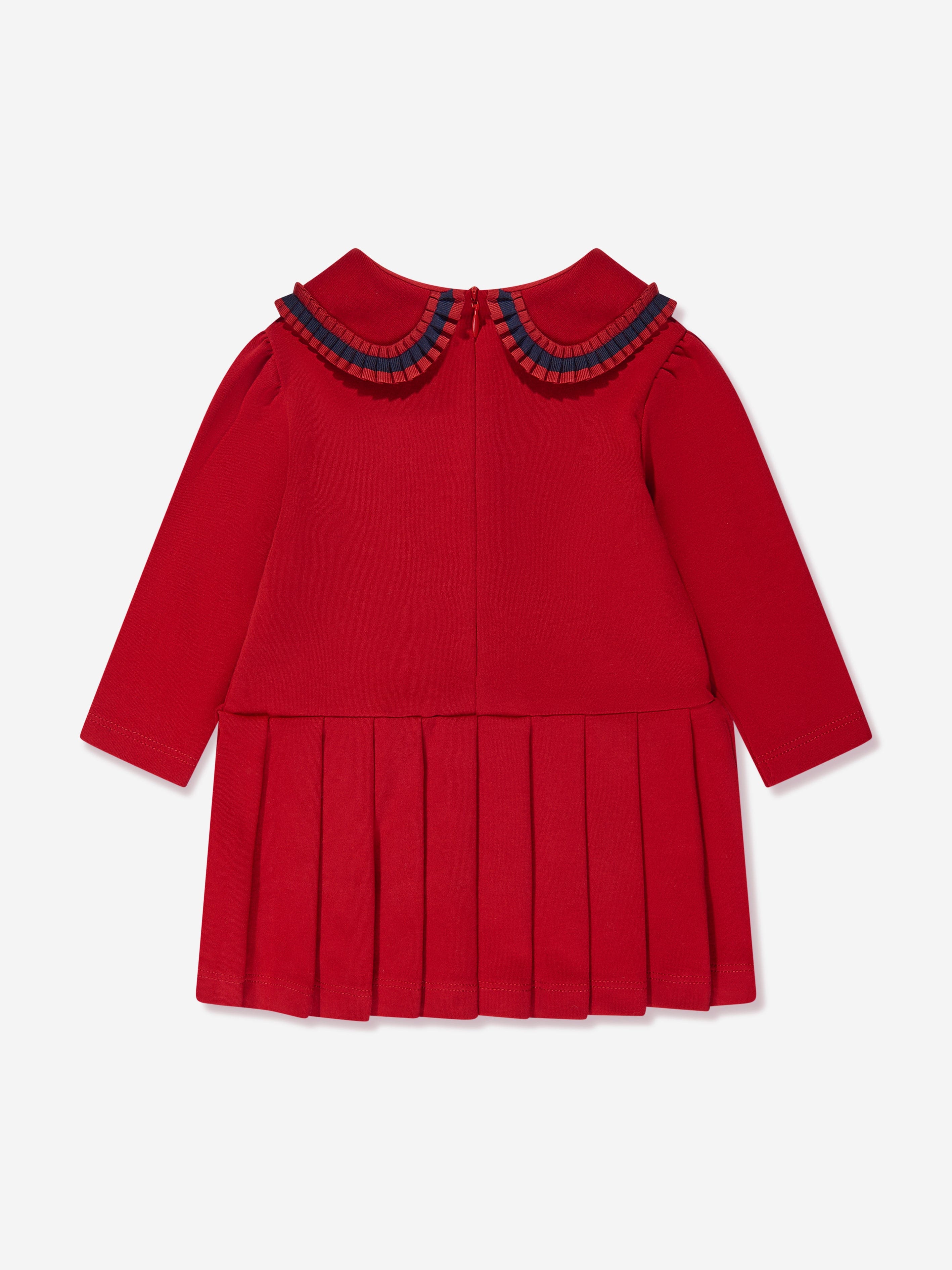 Patachou Baby Girls Jersey Pleated Dress in Red