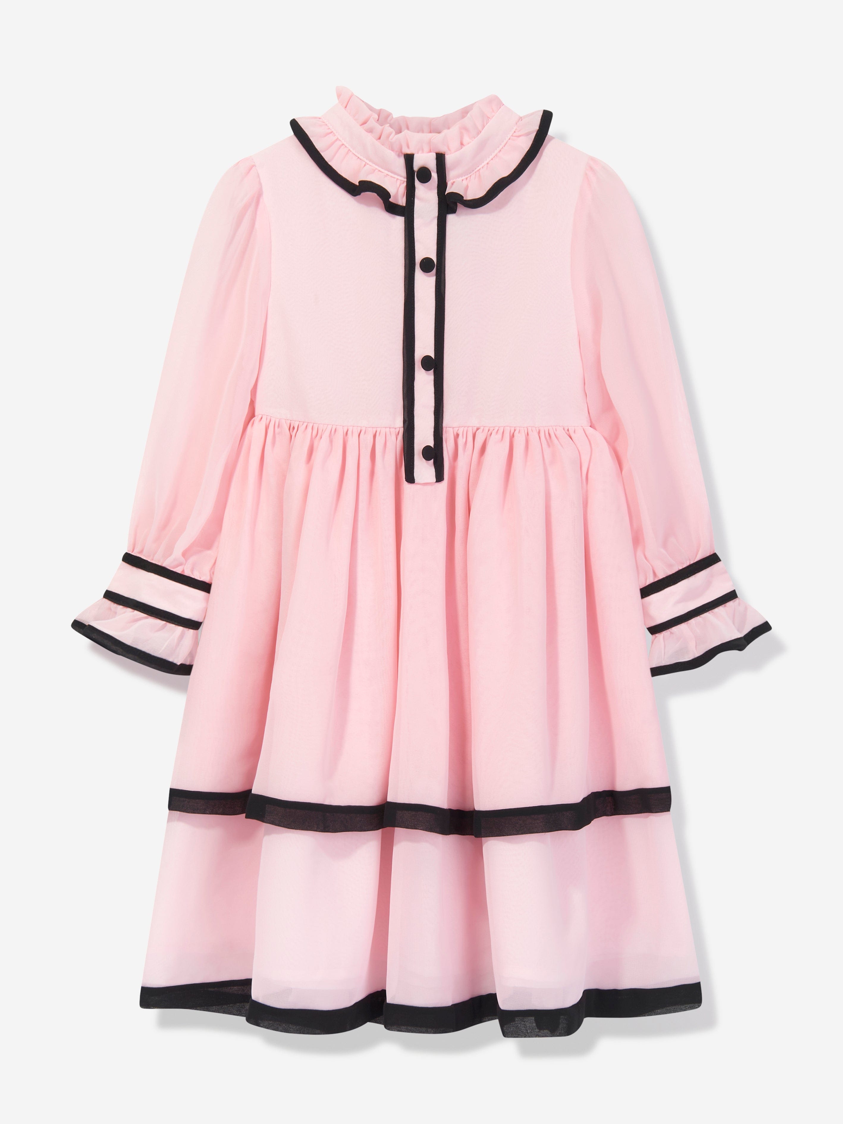 Patachou Girls Chiffon Ruffle Dress in Pink