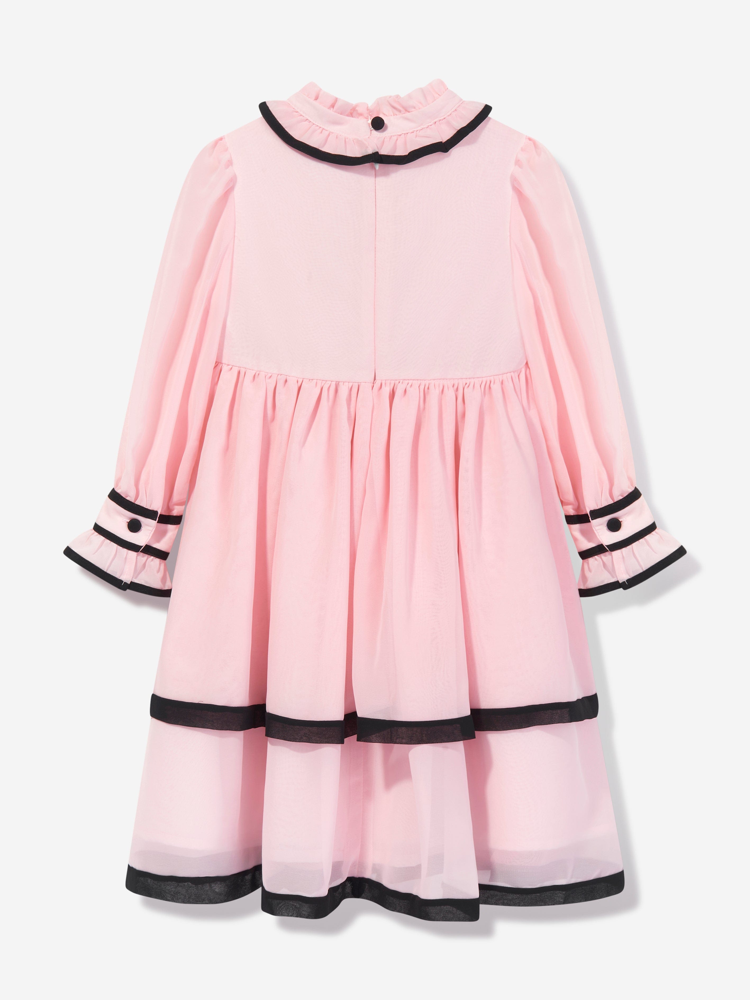 Patachou Girls Chiffon Ruffle Dress in Pink