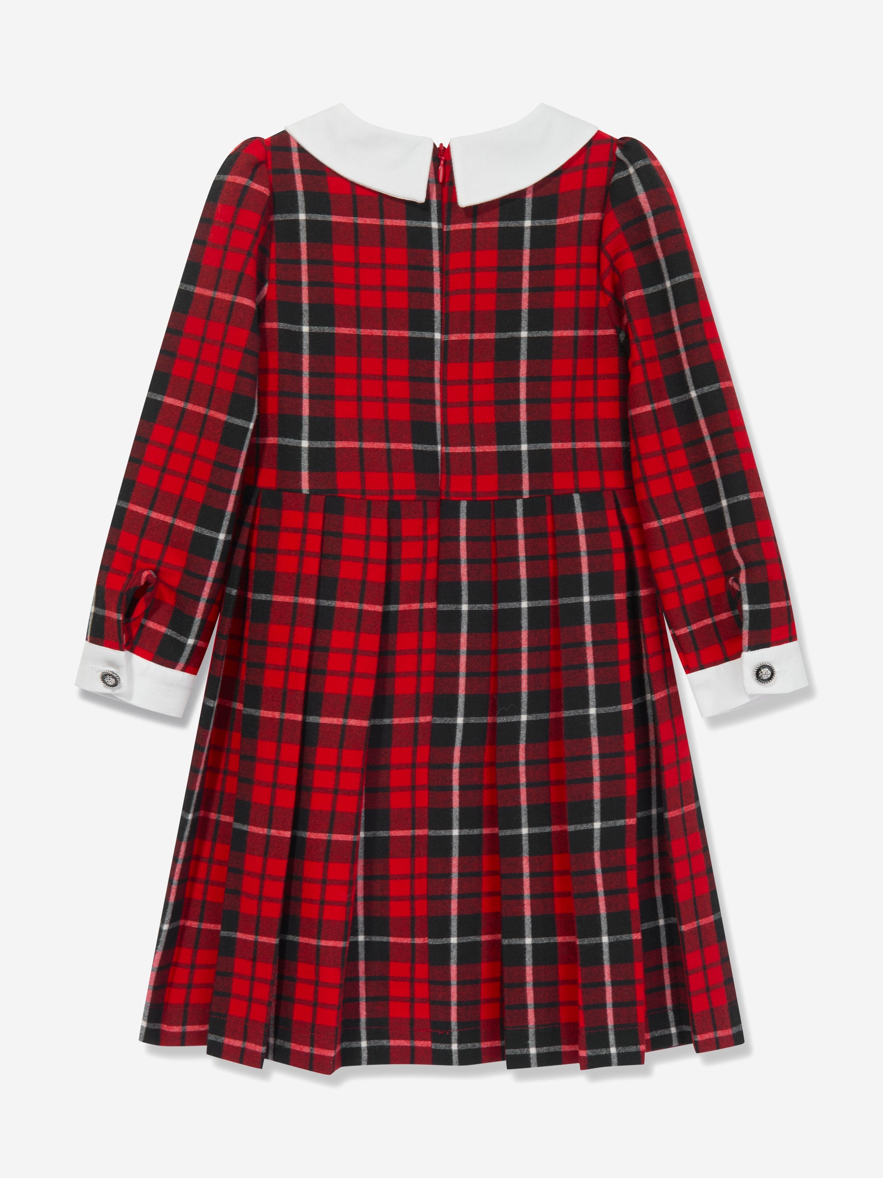 Patachou Girls Tartan Pleated Dress in Red