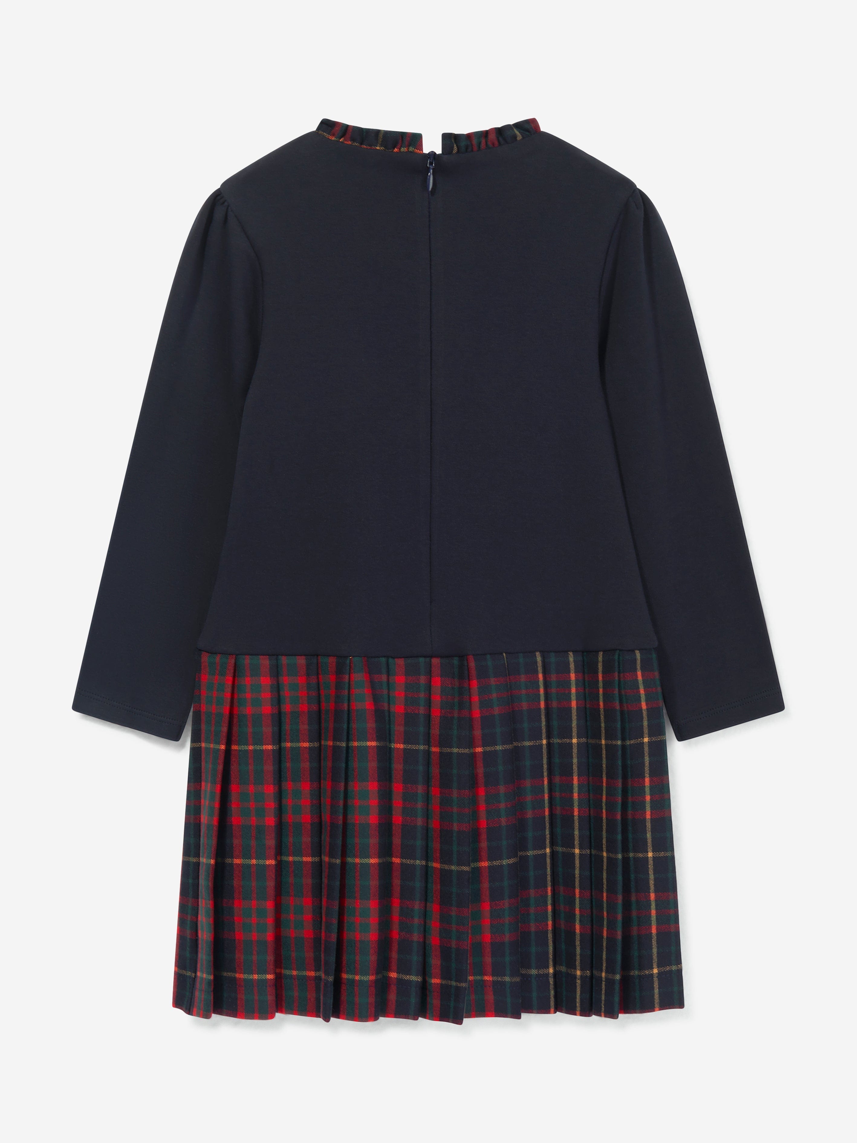 Patachou Girls Jersey And Tartan Skirt Dress in Red