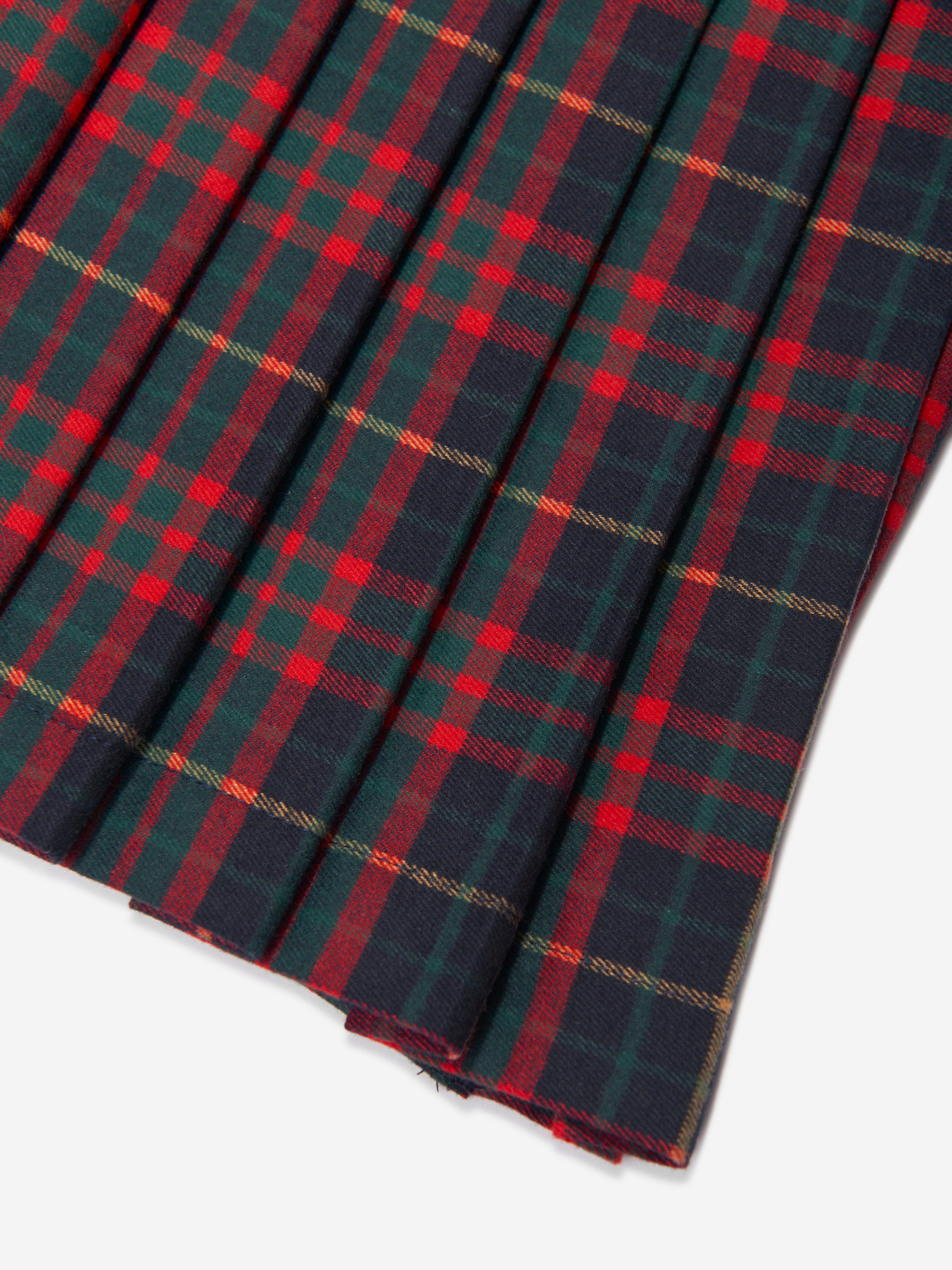 Patachou Girls Jersey And Tartan Skirt Dress in Red