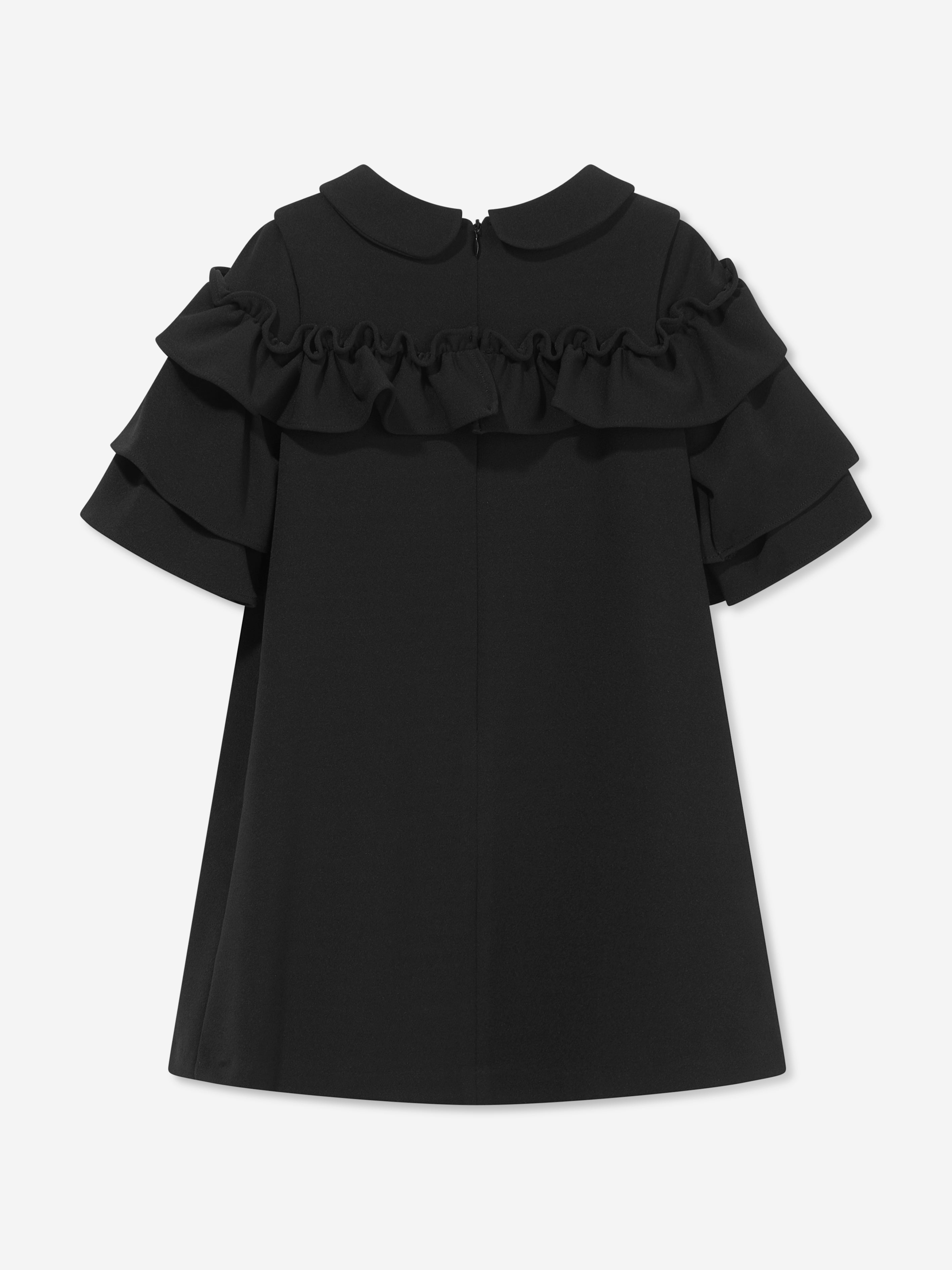 Patachou Girls Bow Ruffle Dress in Black