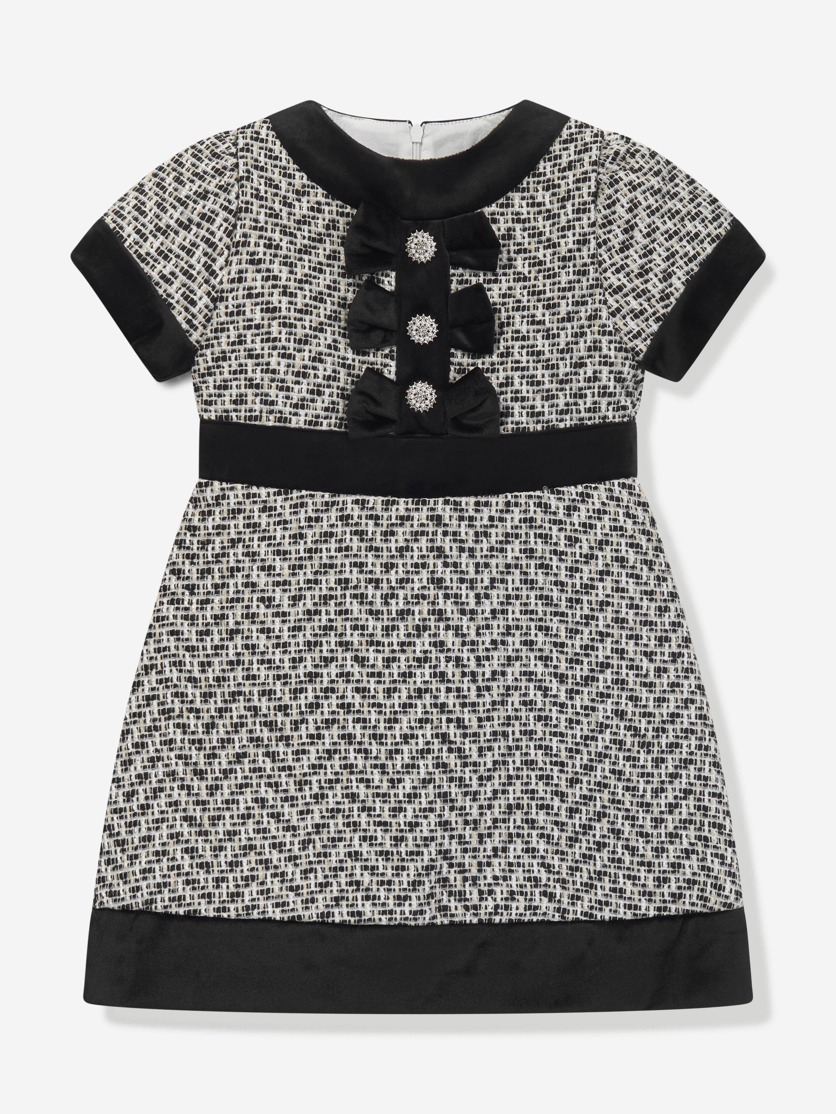 Patachou Girls Tweed Dress in Black