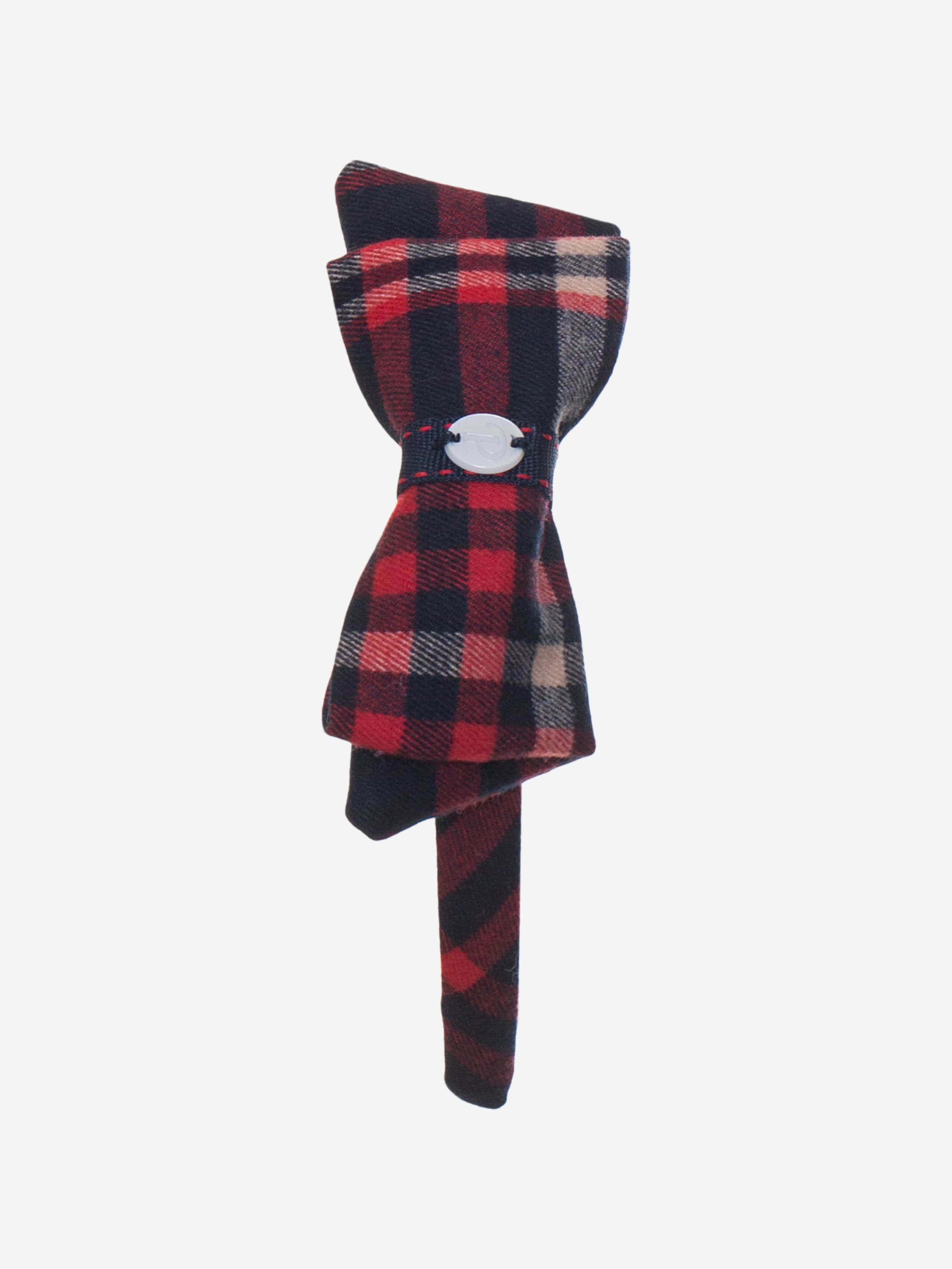 Girls Tartan Bow Headband in Red