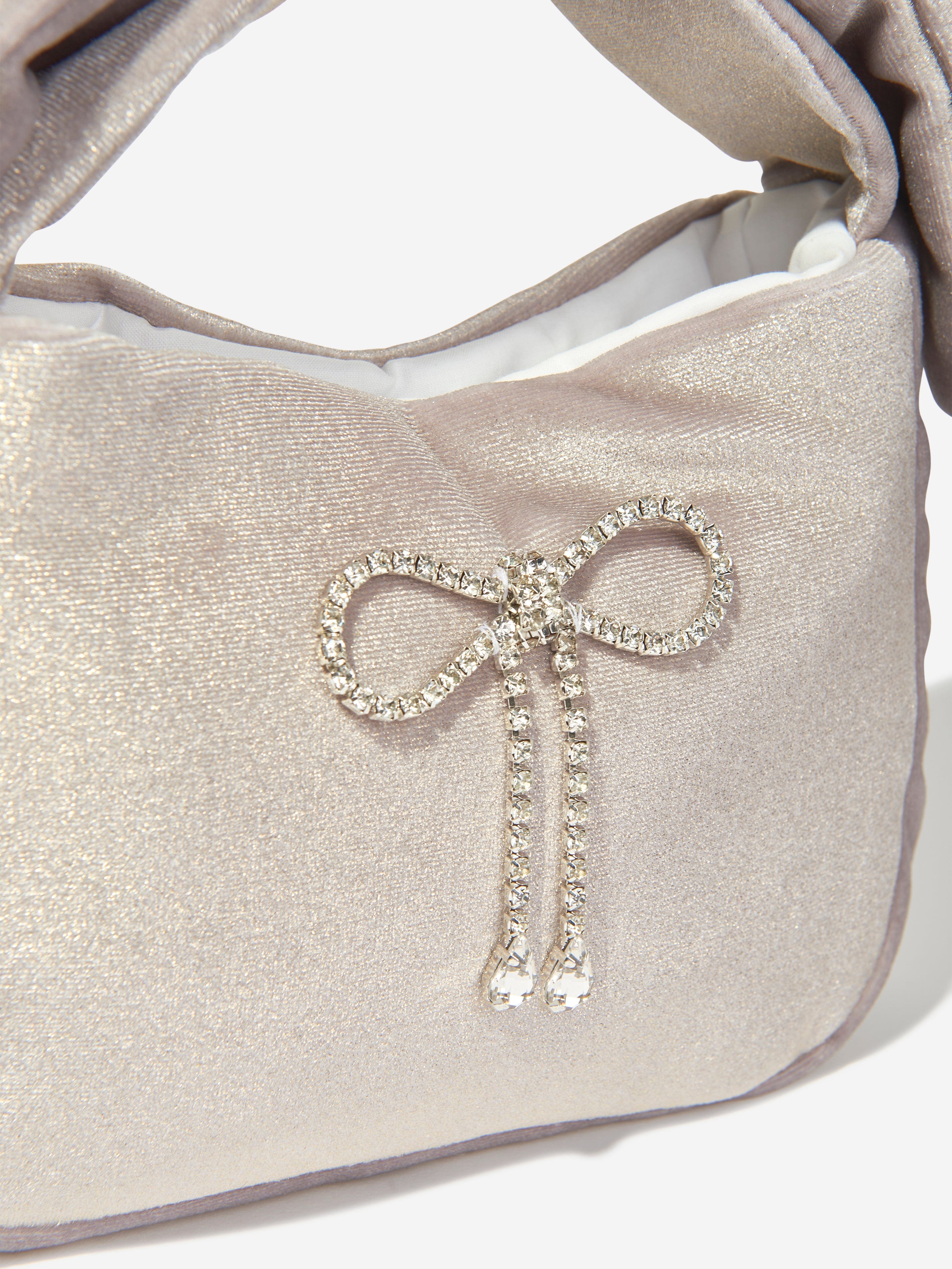 Girls Velvet Handbag in Gold (21cm)