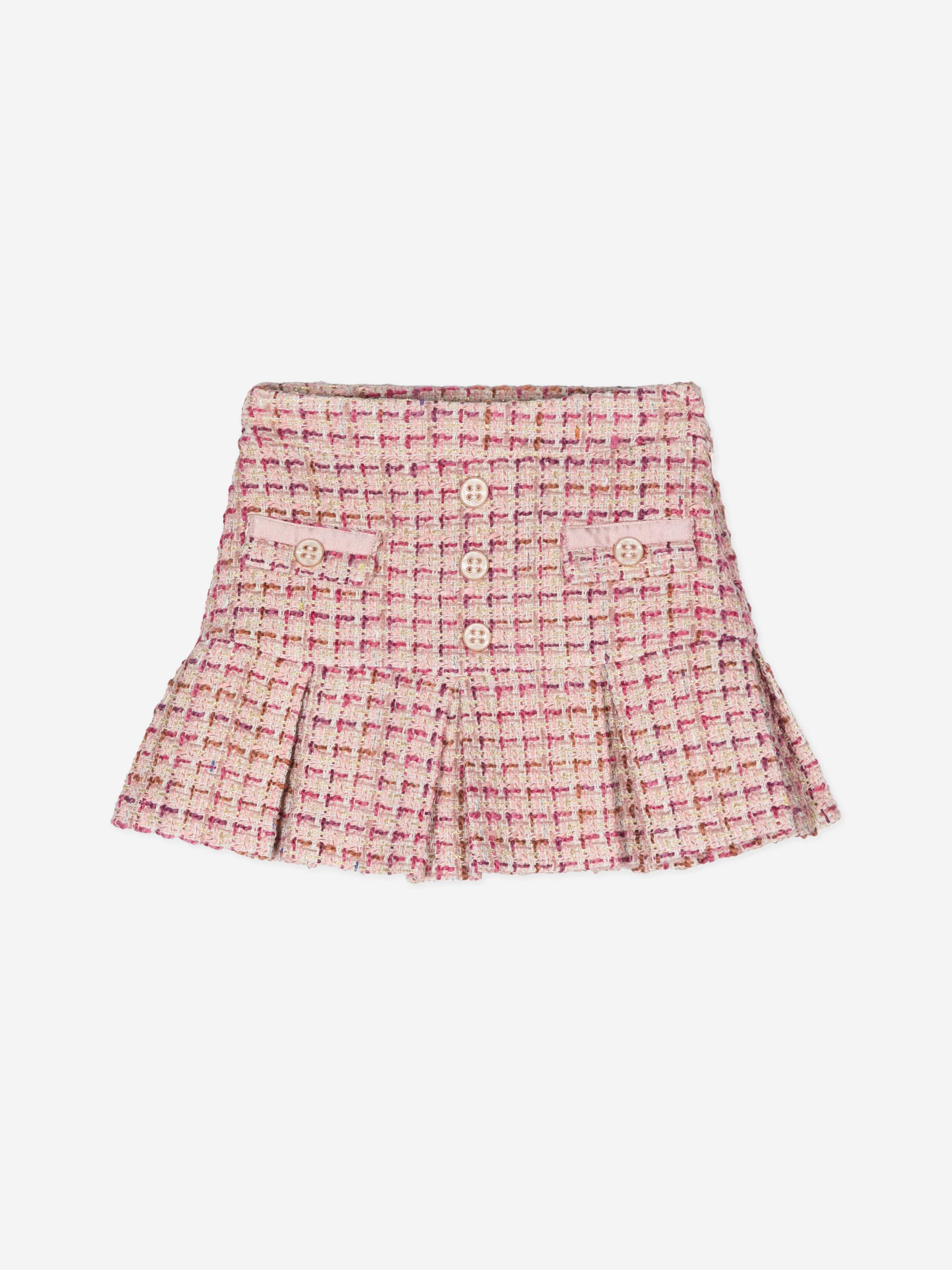 Girls Tweed Skirt in Pink