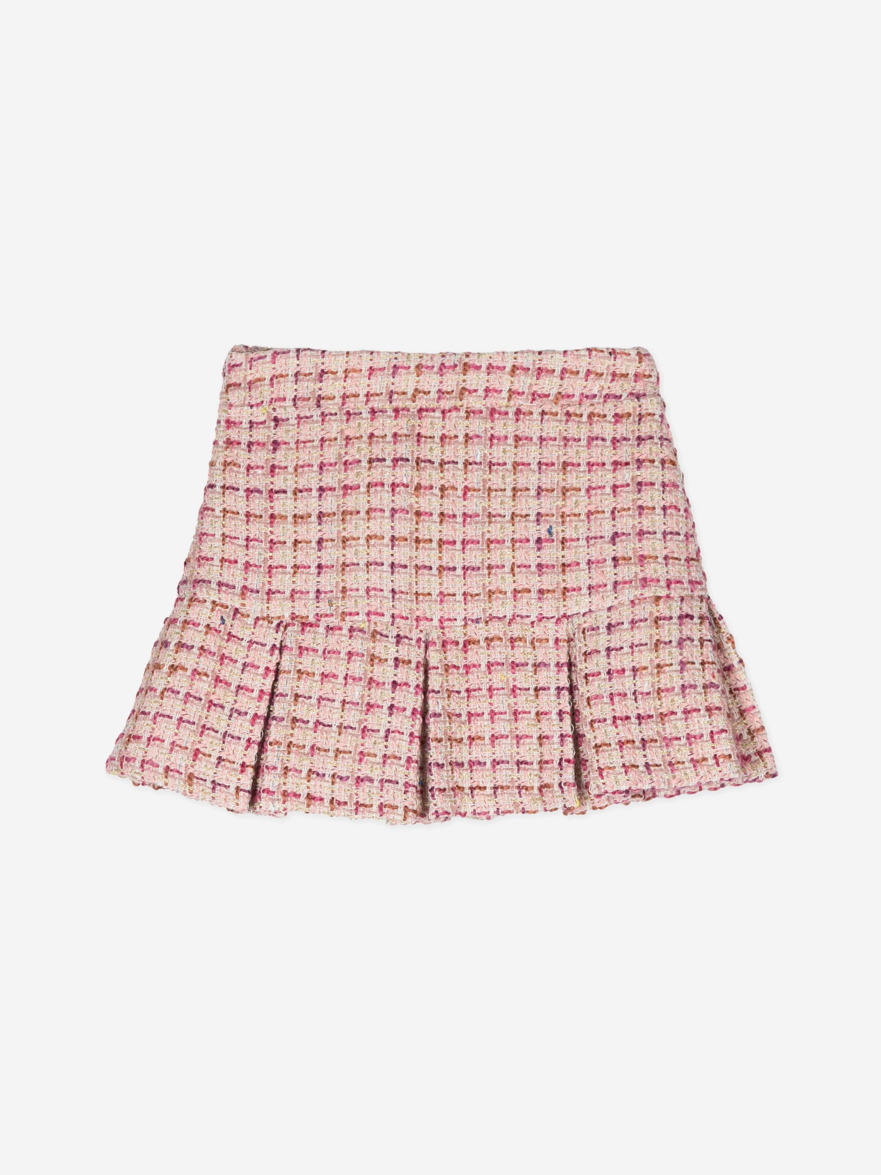 Girls Tweed Skirt in Pink