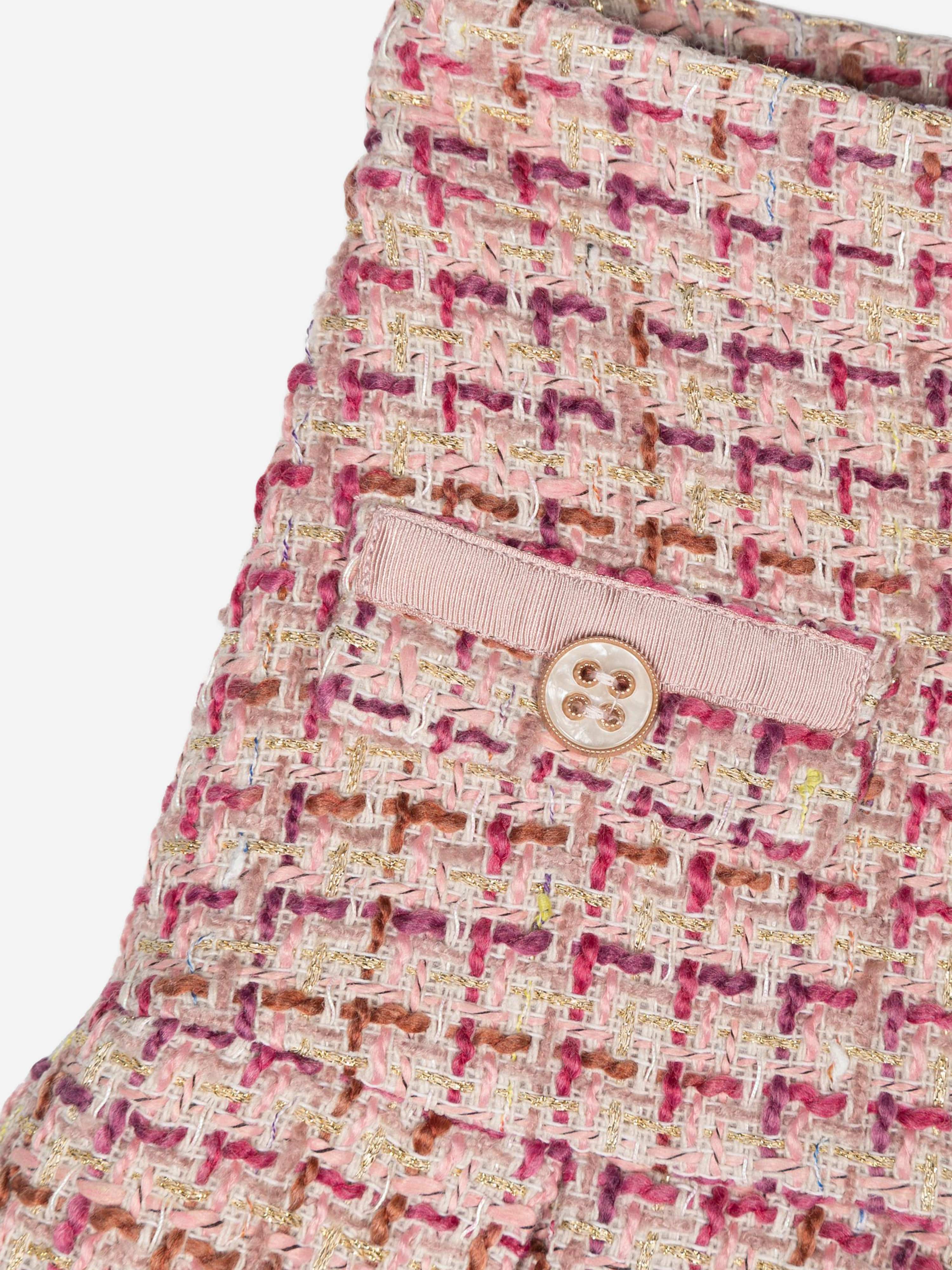 Girls Tweed Skirt in Pink