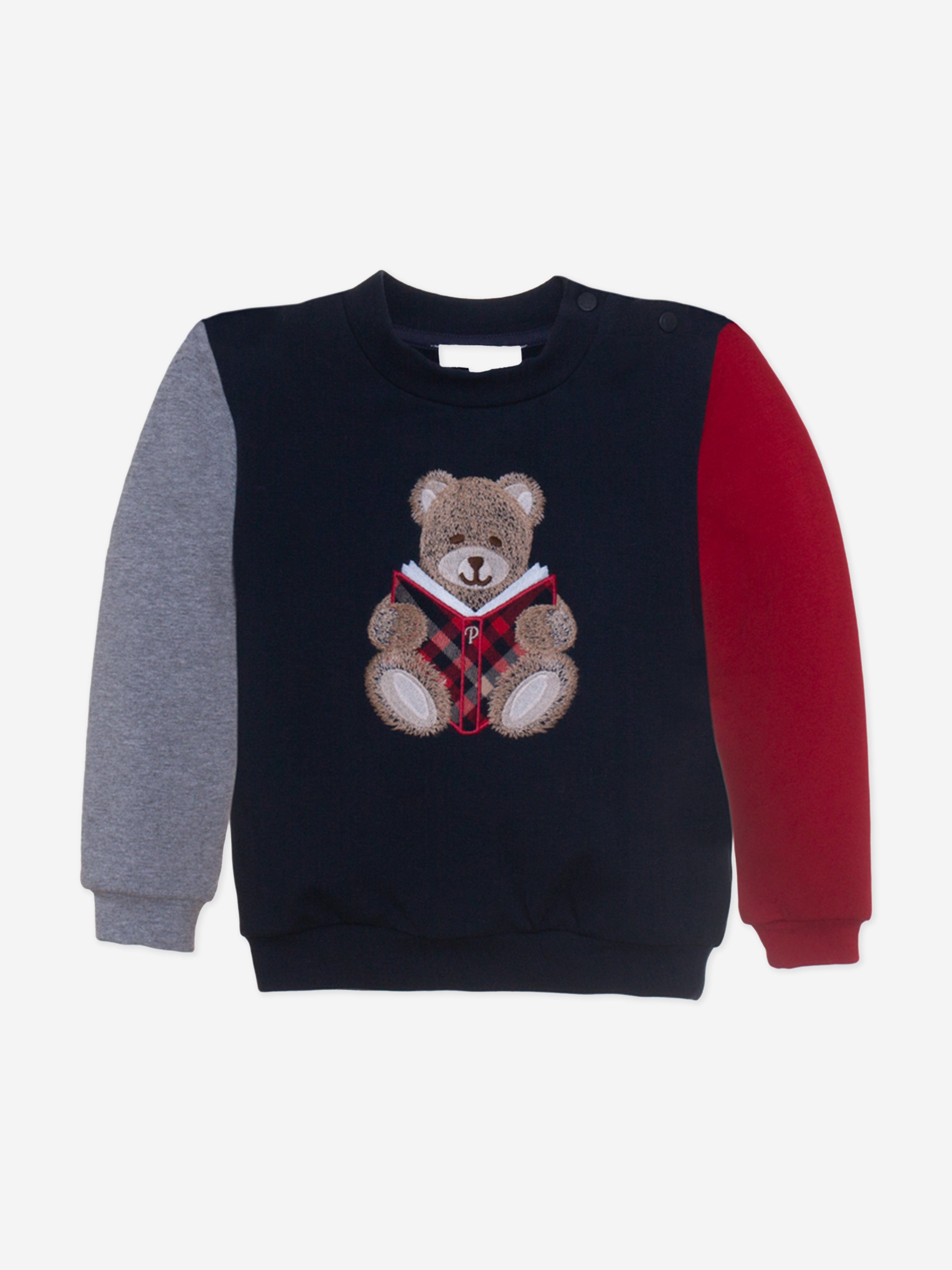 Baby Boys Teddy Bear Jumper in Navy