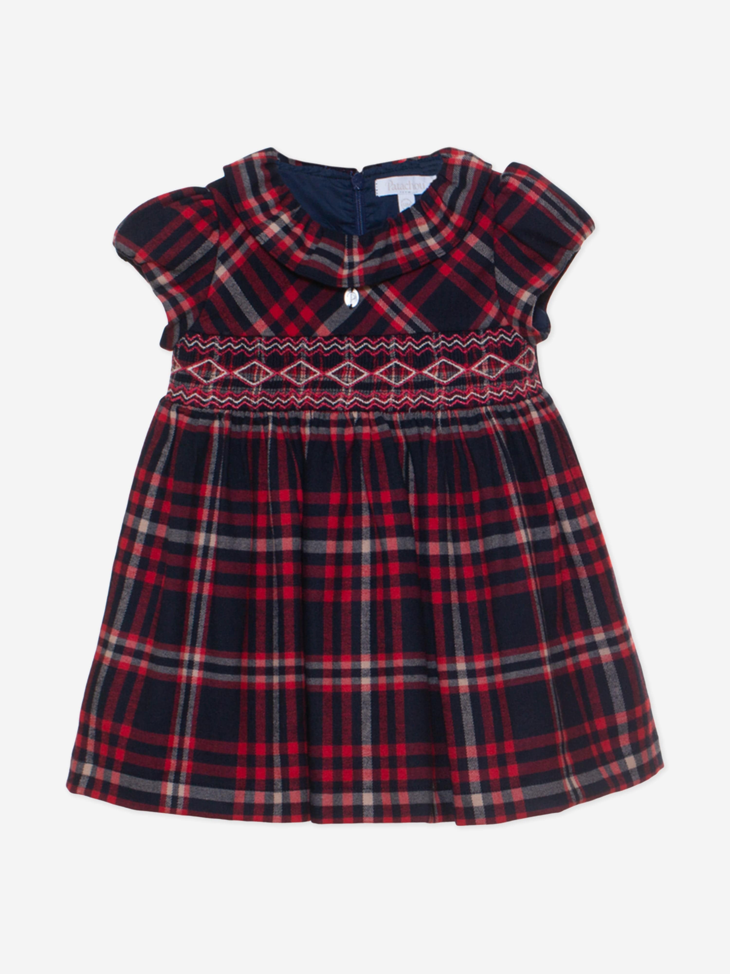 Patachou Baby Girls Tartan Dress in Navy