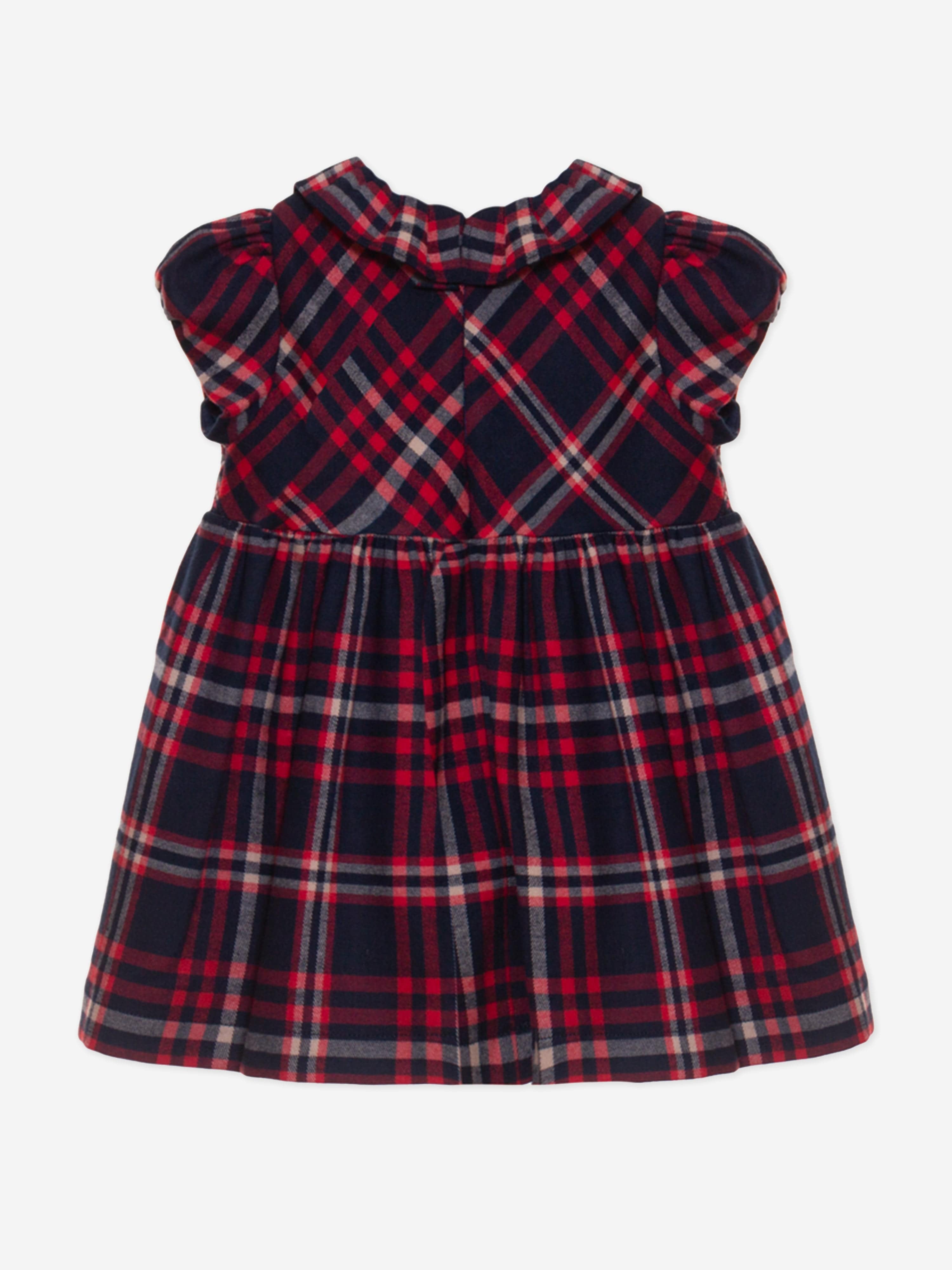 Baby Girls Tartan Dress in Navy