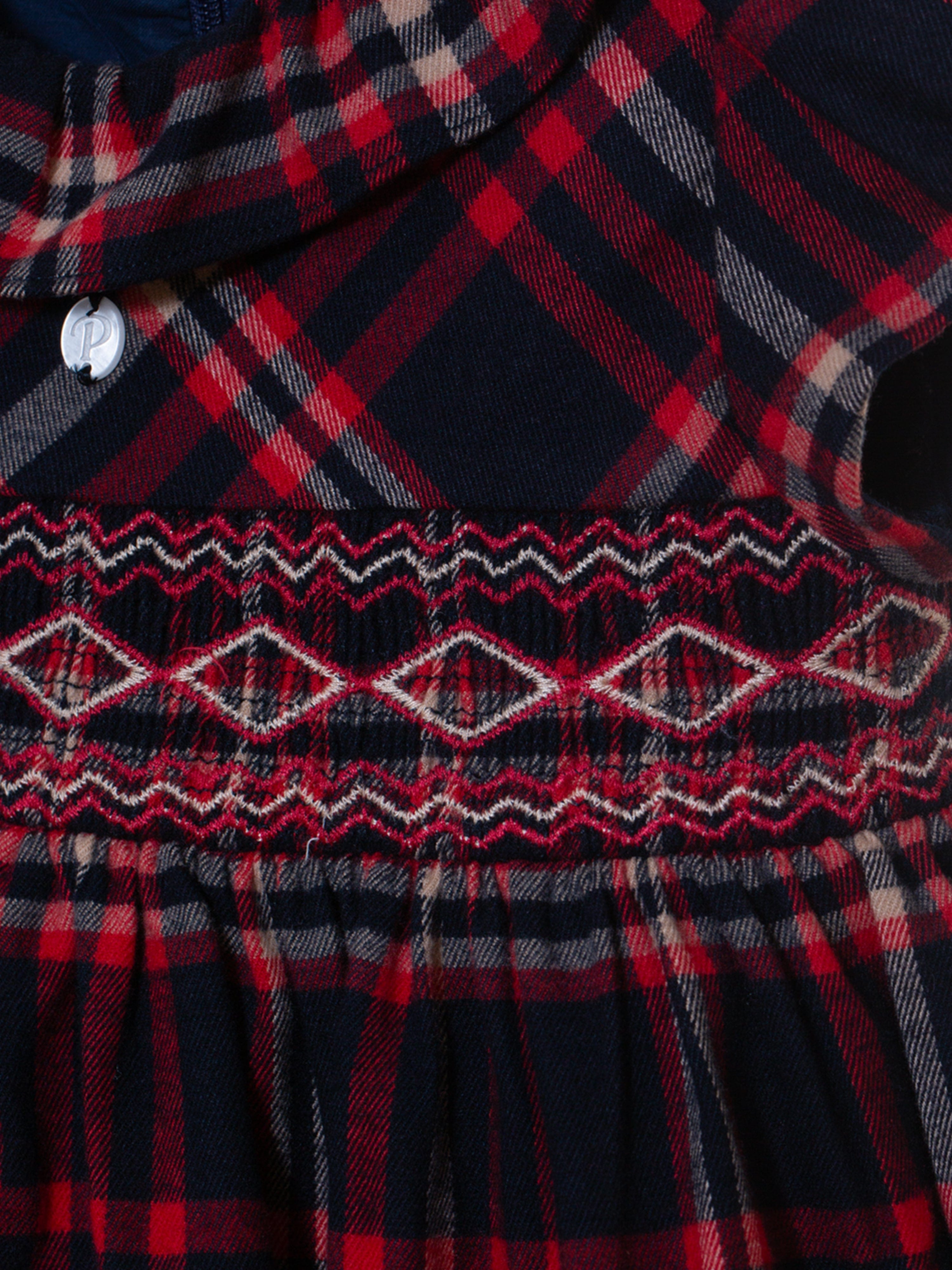 Baby Girls Tartan Dress in Navy