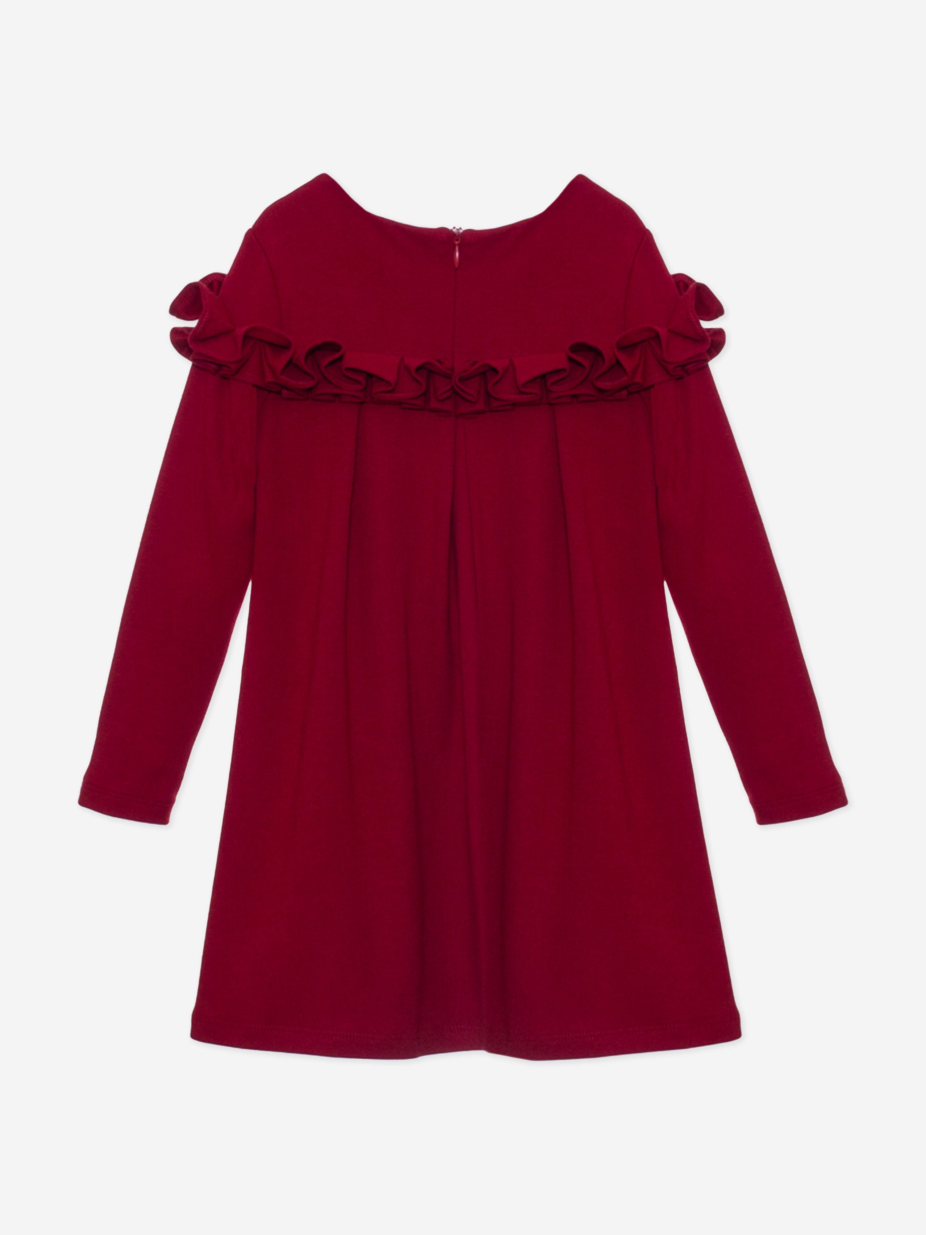 Girls Cotton Jersey Dress in Red