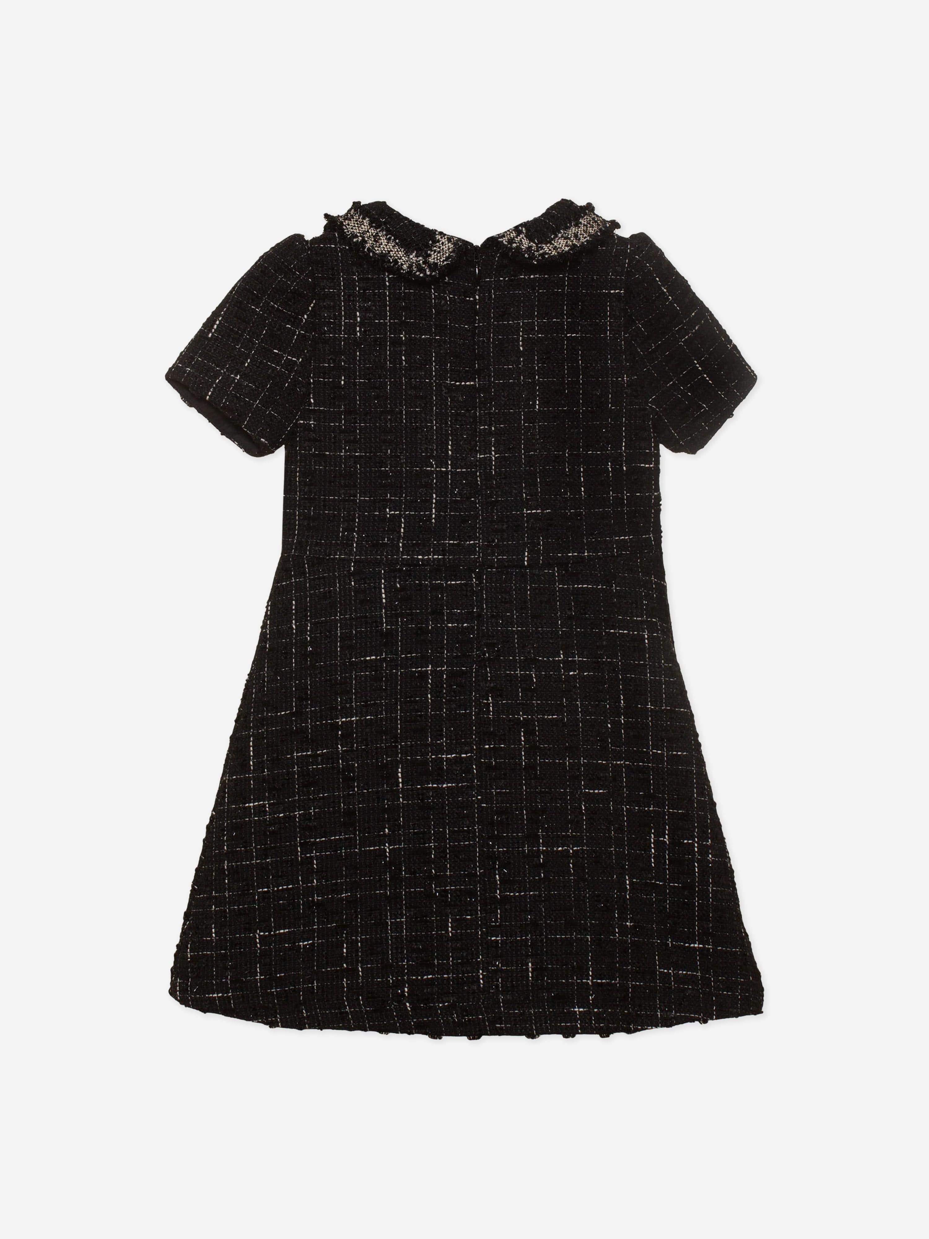 Girls Tweed Dress in Black