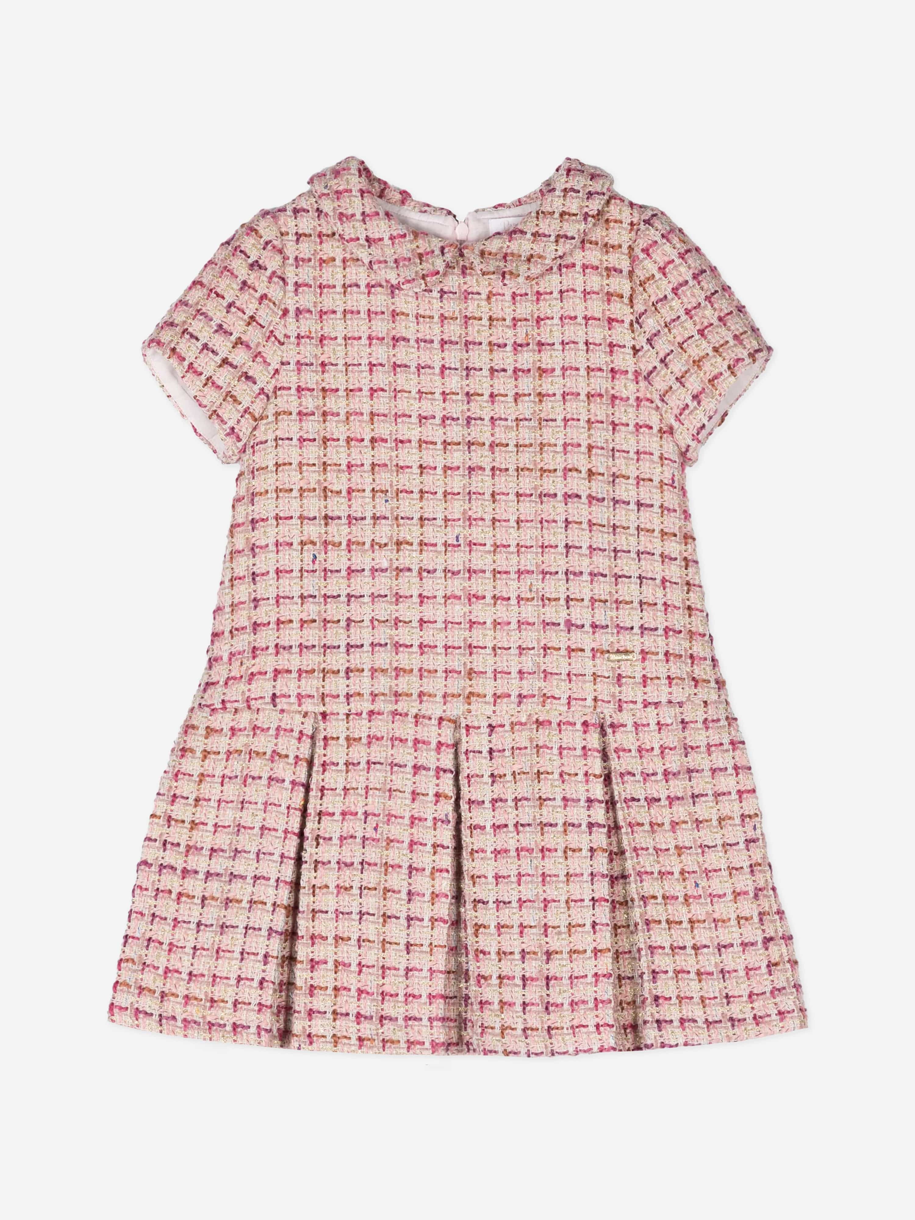 Girls Tweed Dress in Pink